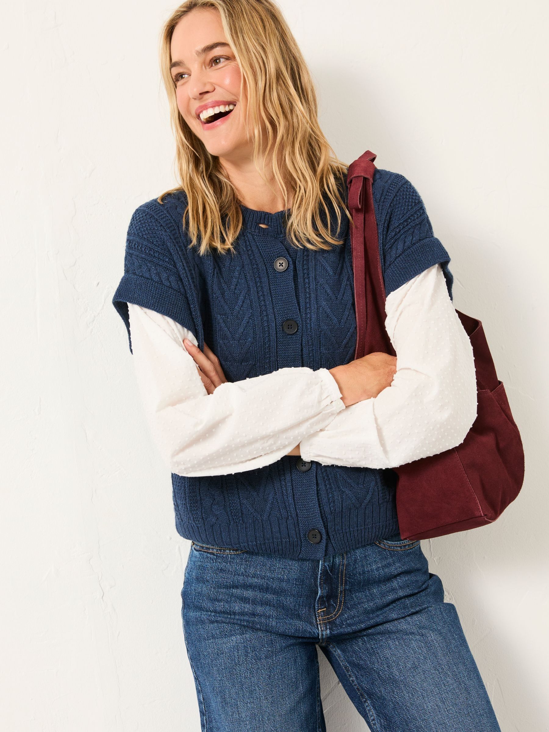 Odette Navy Button Front 2 in 1 - Image 4 of 6