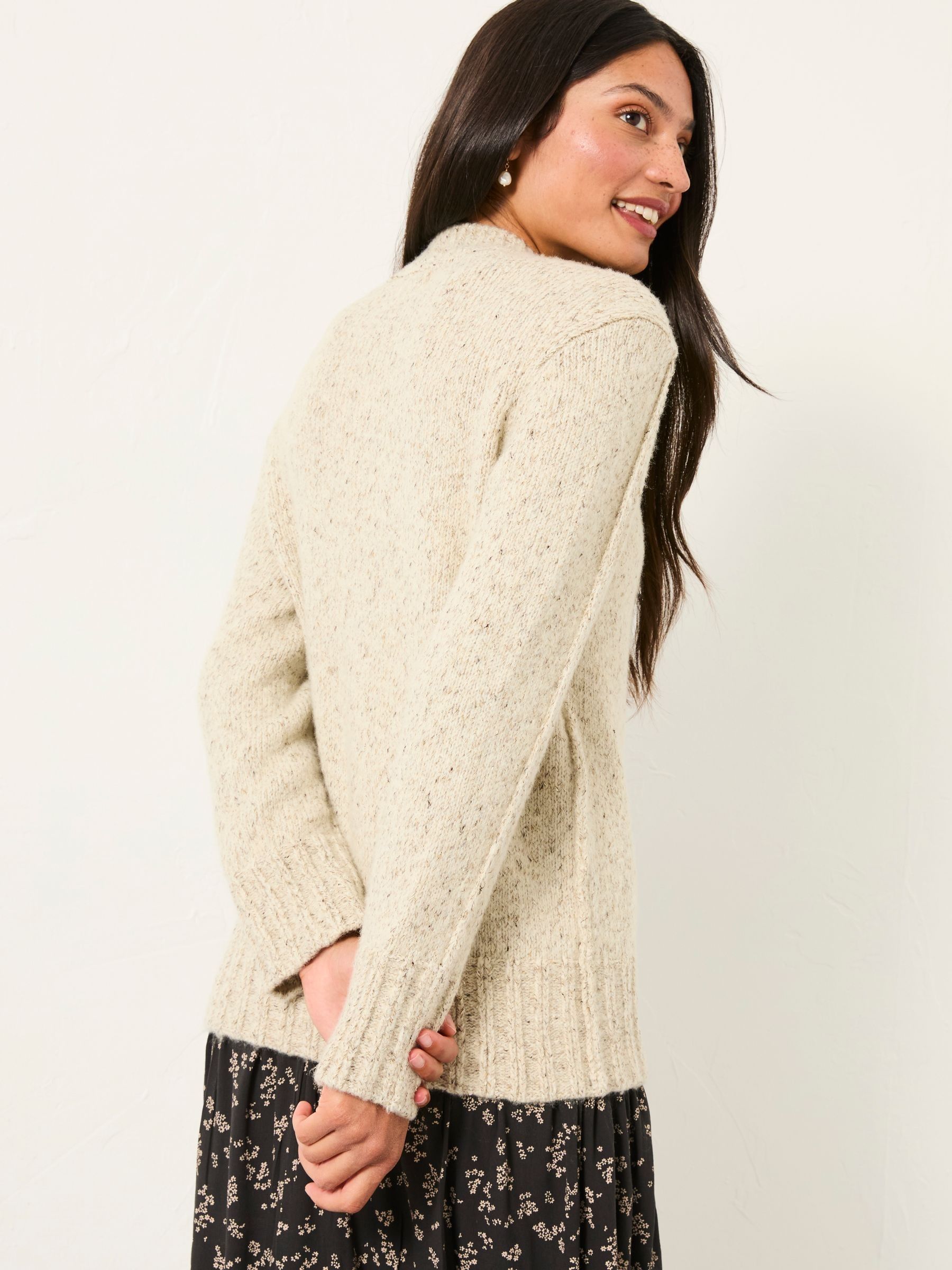 Fae Natural Flecked Knitted Jumper - Image 2 of 5