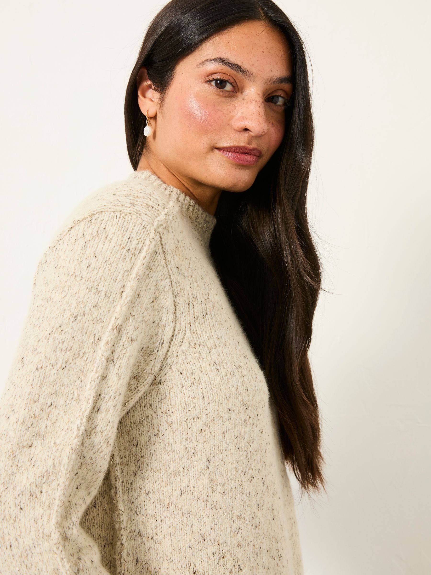 Fae Natural Flecked Knitted Jumper - Image 3 of 5