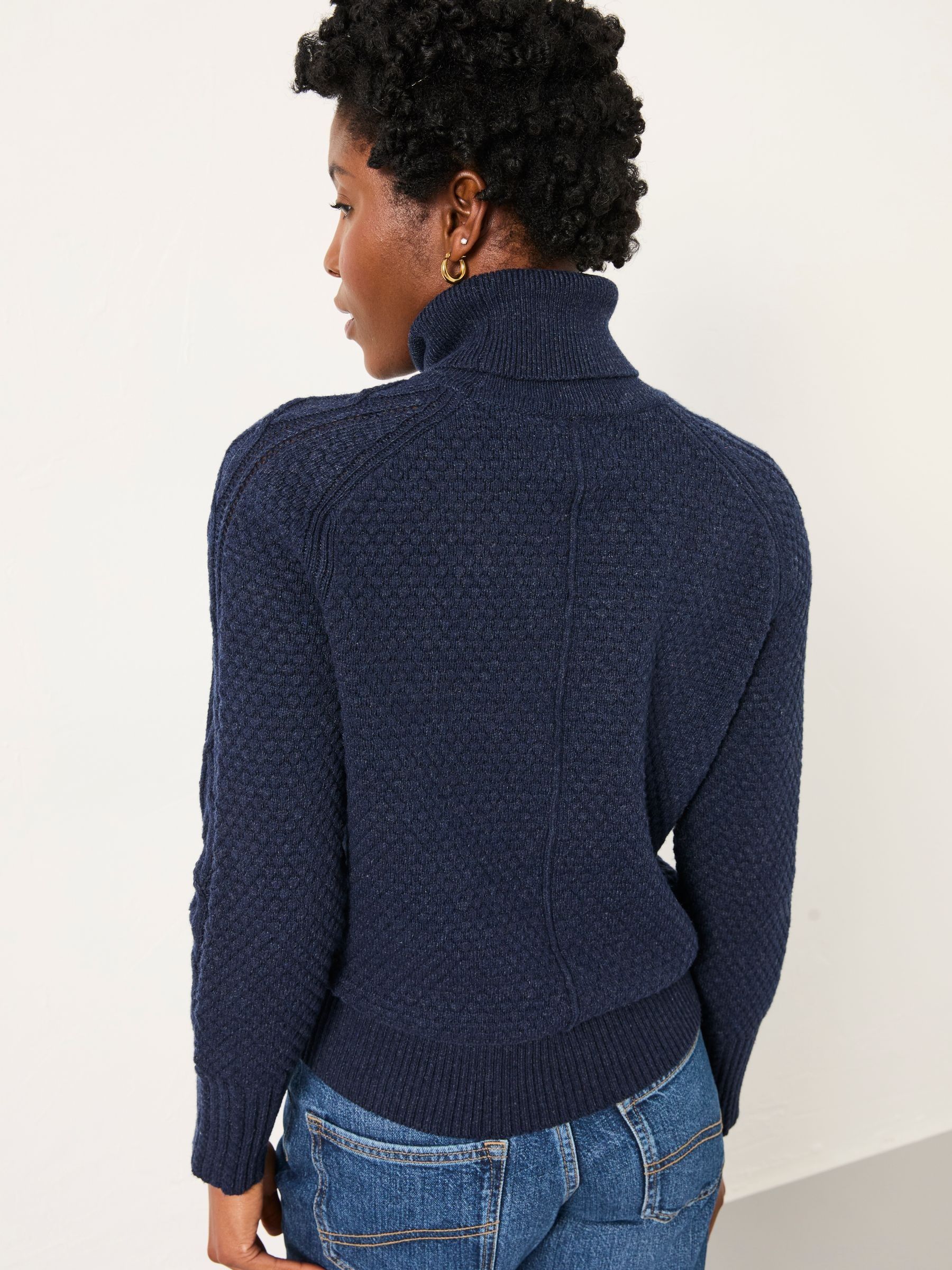 Freida Navy Turtle Neck Knitted Jumper - Image 2 of 5