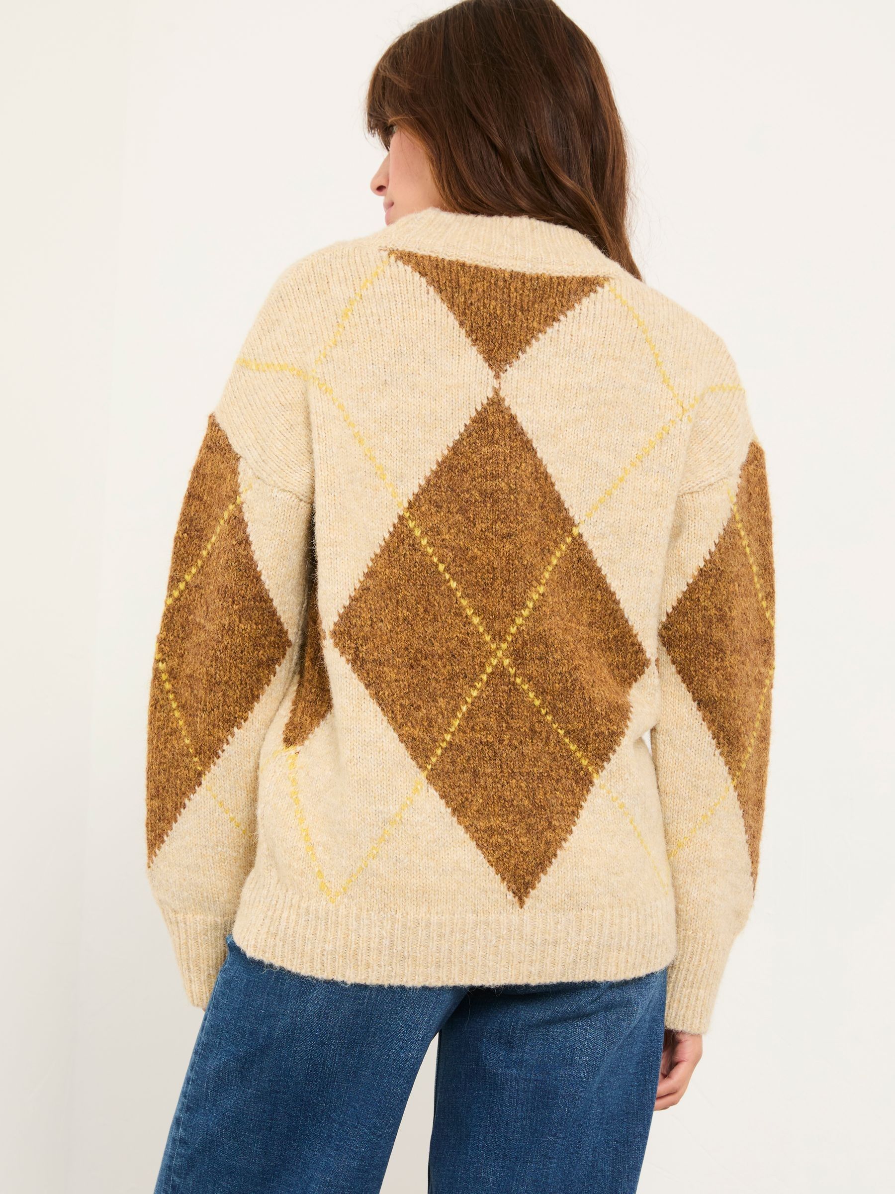 Ali Natural Argyle Knitted Jumper - Image 3 of 7