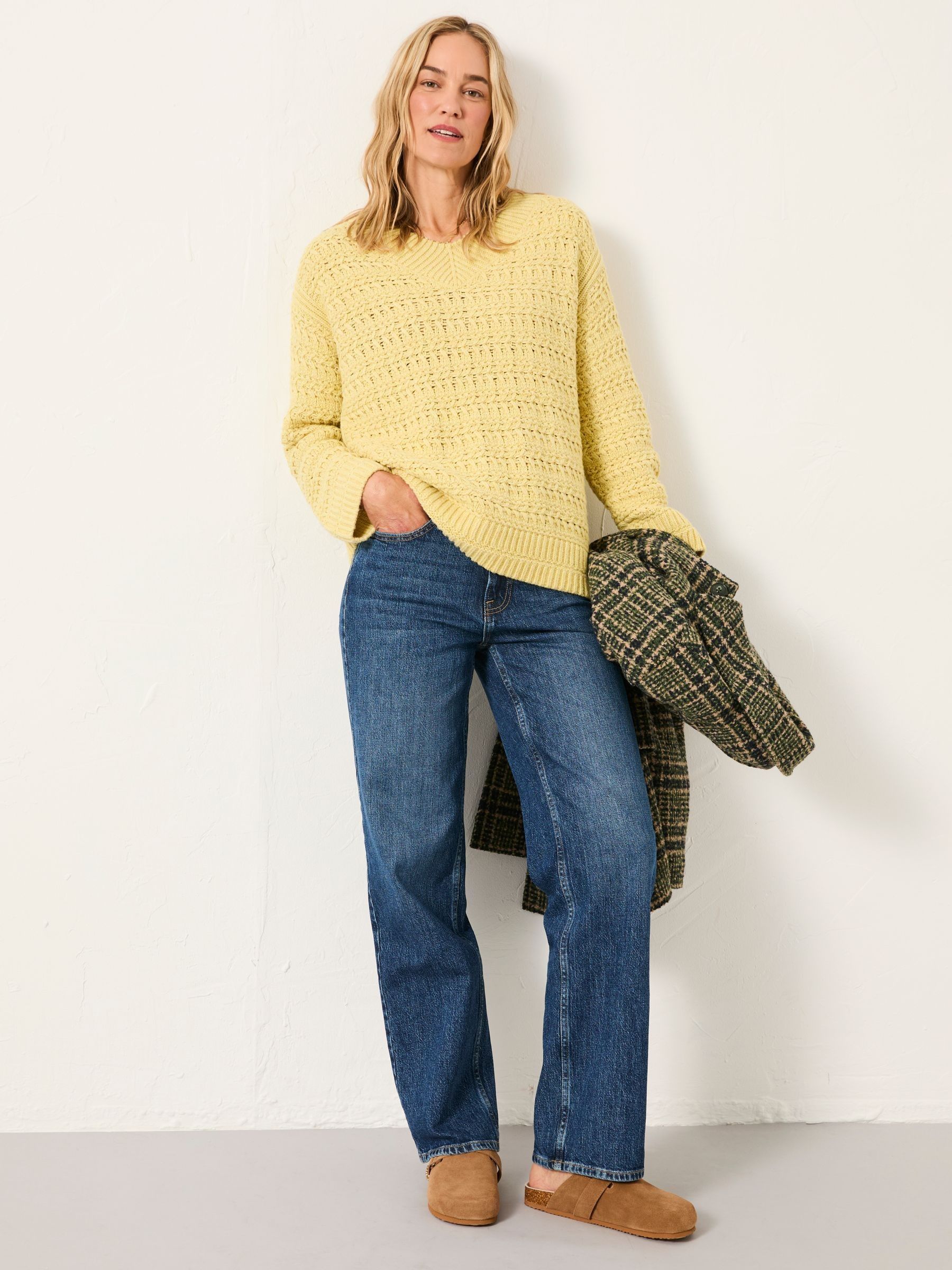Stella Lemon Yellow V Neck Knitted Jumper - Image 6 of 7