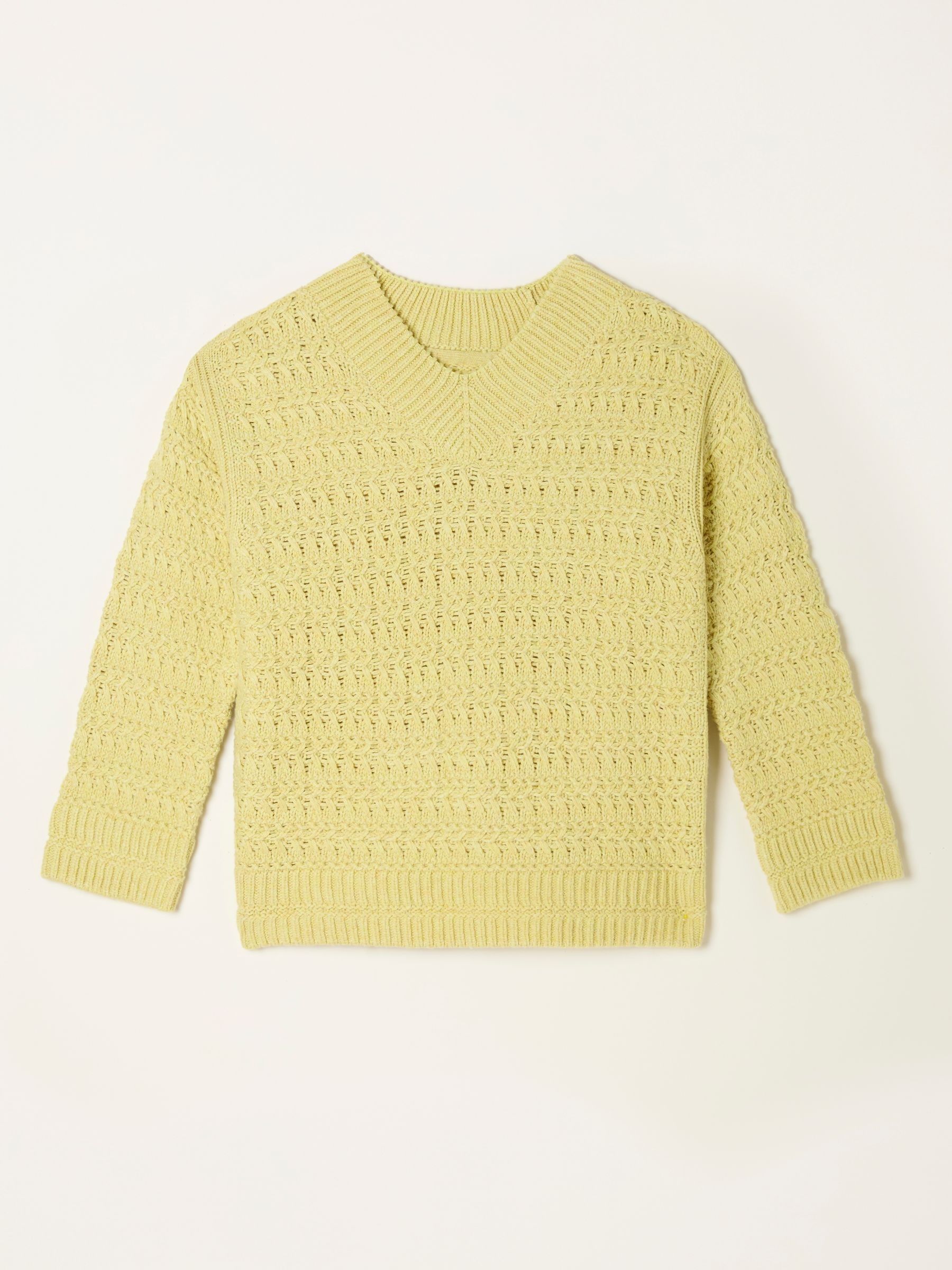 トップス JIAN YE cole knit M yellow Stella Lemon Yellow V Neck Knitted Jumper | FatFace USA