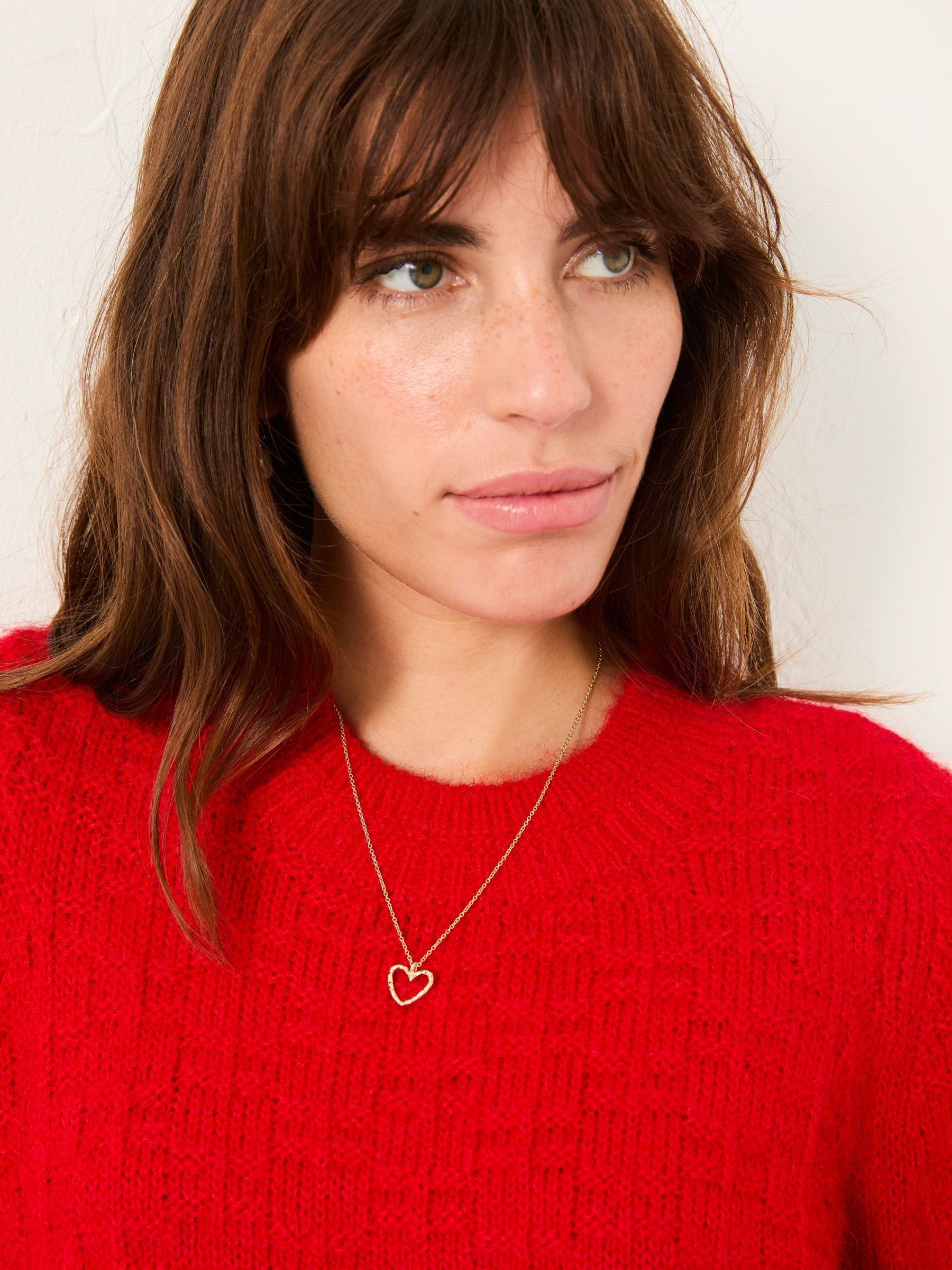 Keira Red Fluffy Short Sleeve Knitted T Shirt - Image 6 of 7
