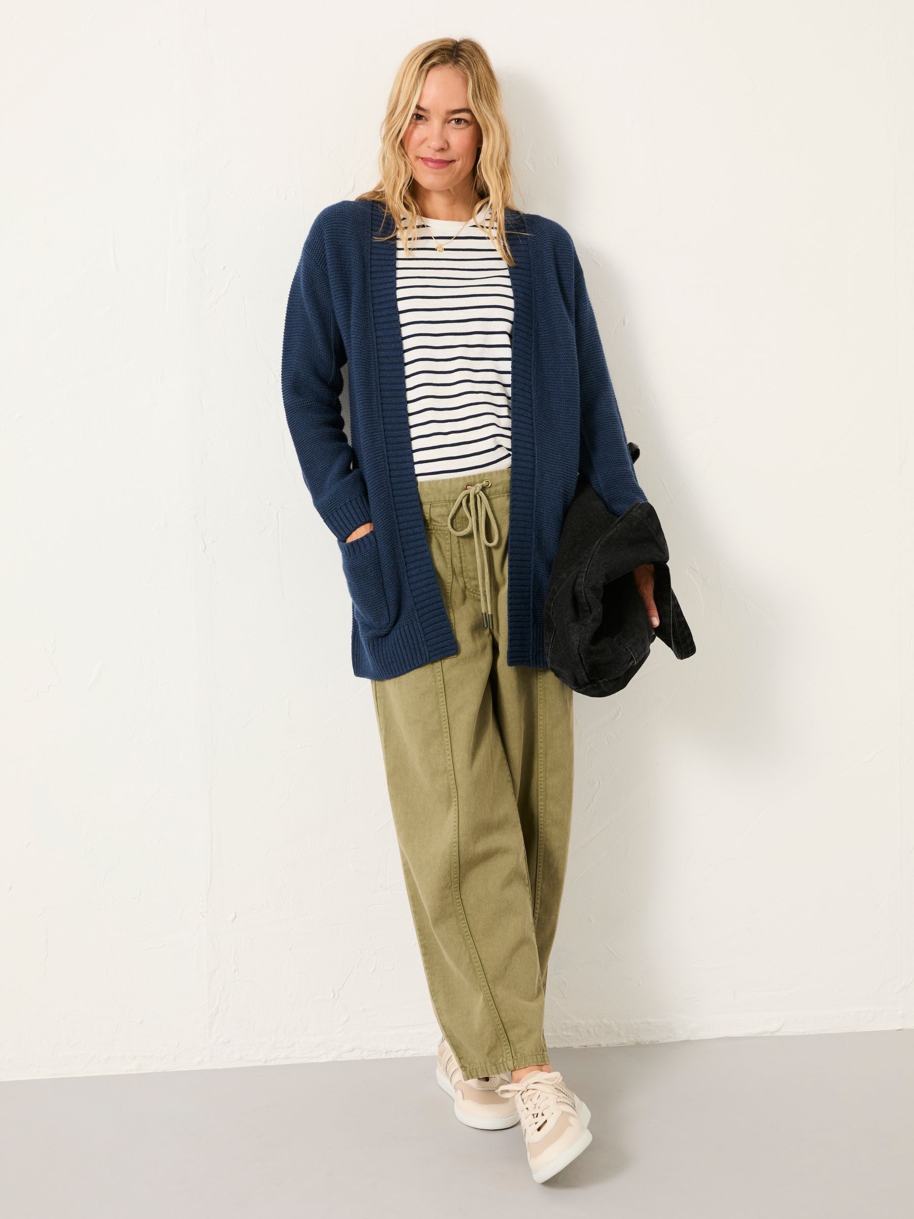 Harriet Navy Longline Knitted Cardigan | FatFace USA