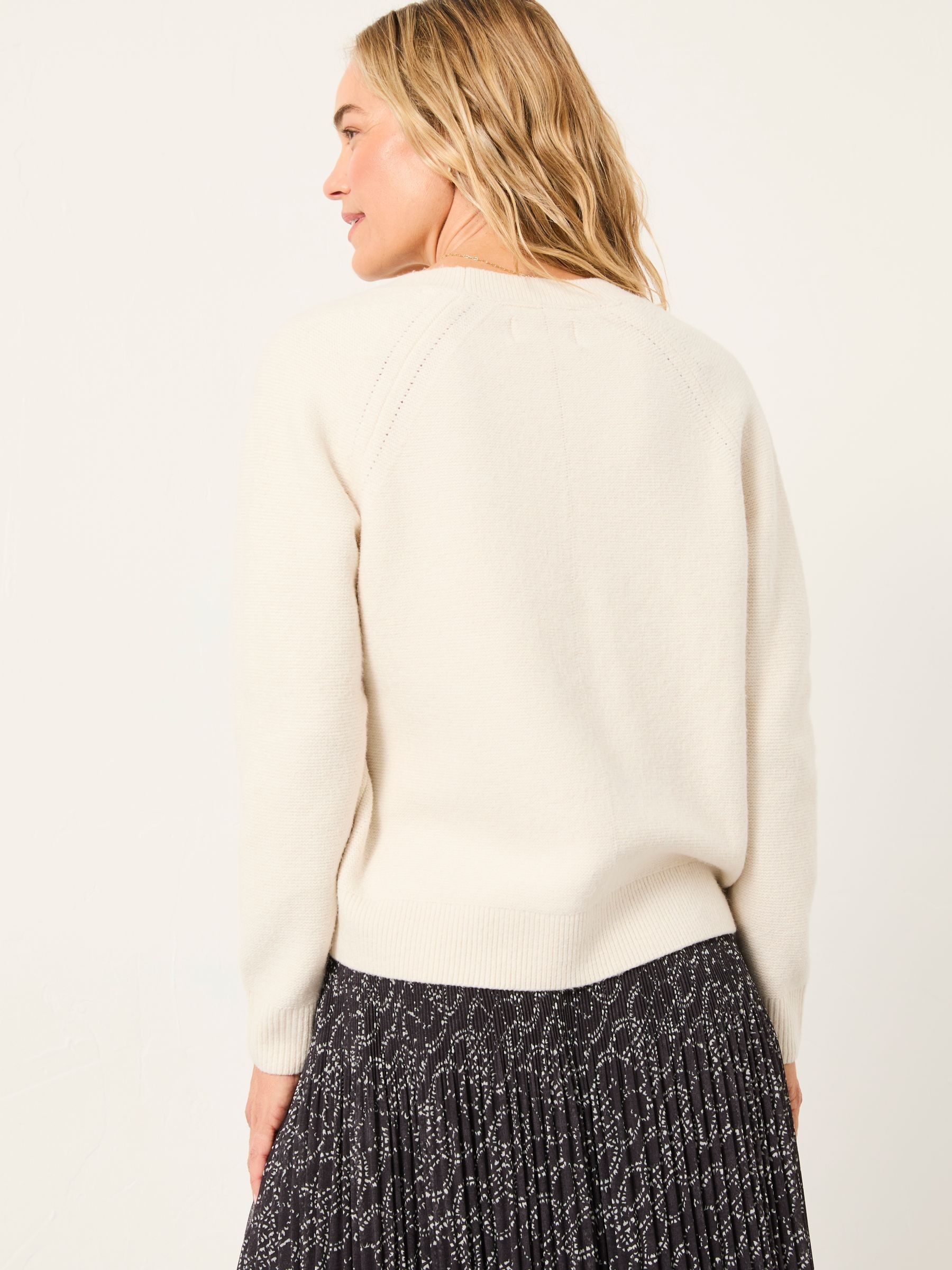 Polly Chalk White V Neck Knitted Cardigan | FatFace