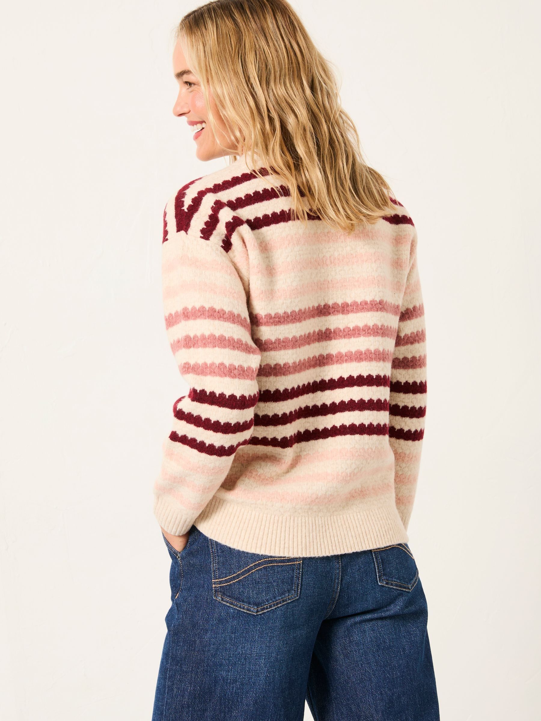 Solange Chalk White Stripe Knitted Crew Jumper - Image 2 of 6