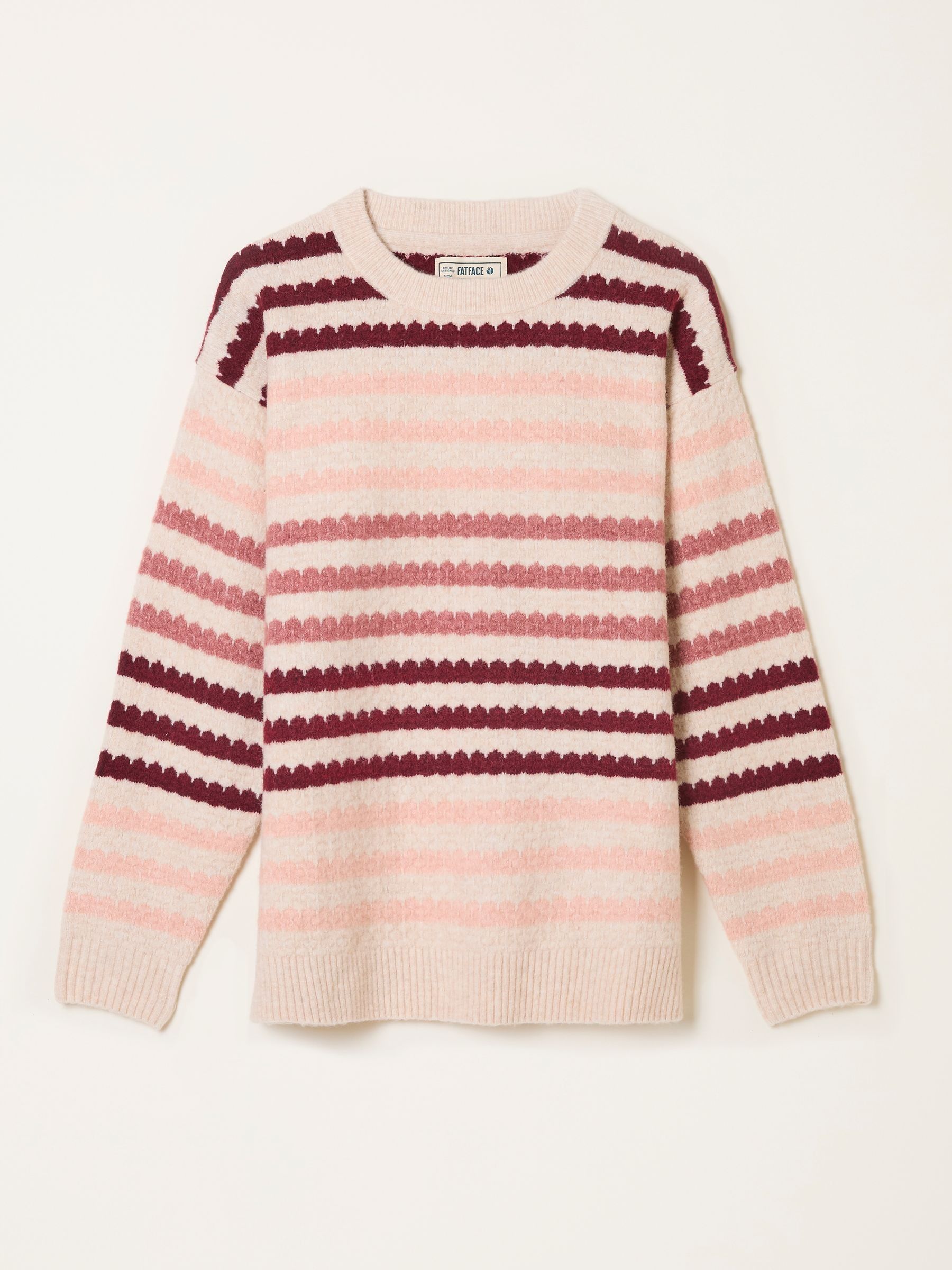 Solange Chalk White Stripe Knitted Crew Jumper - Image 6 of 6