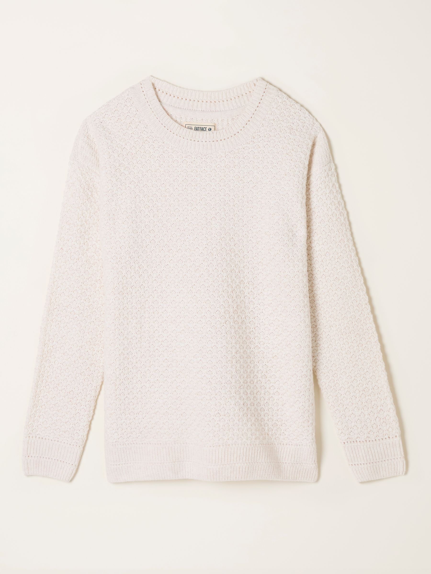 Ella Chalk White Textured Knitted Jumper - Image 1 of 1