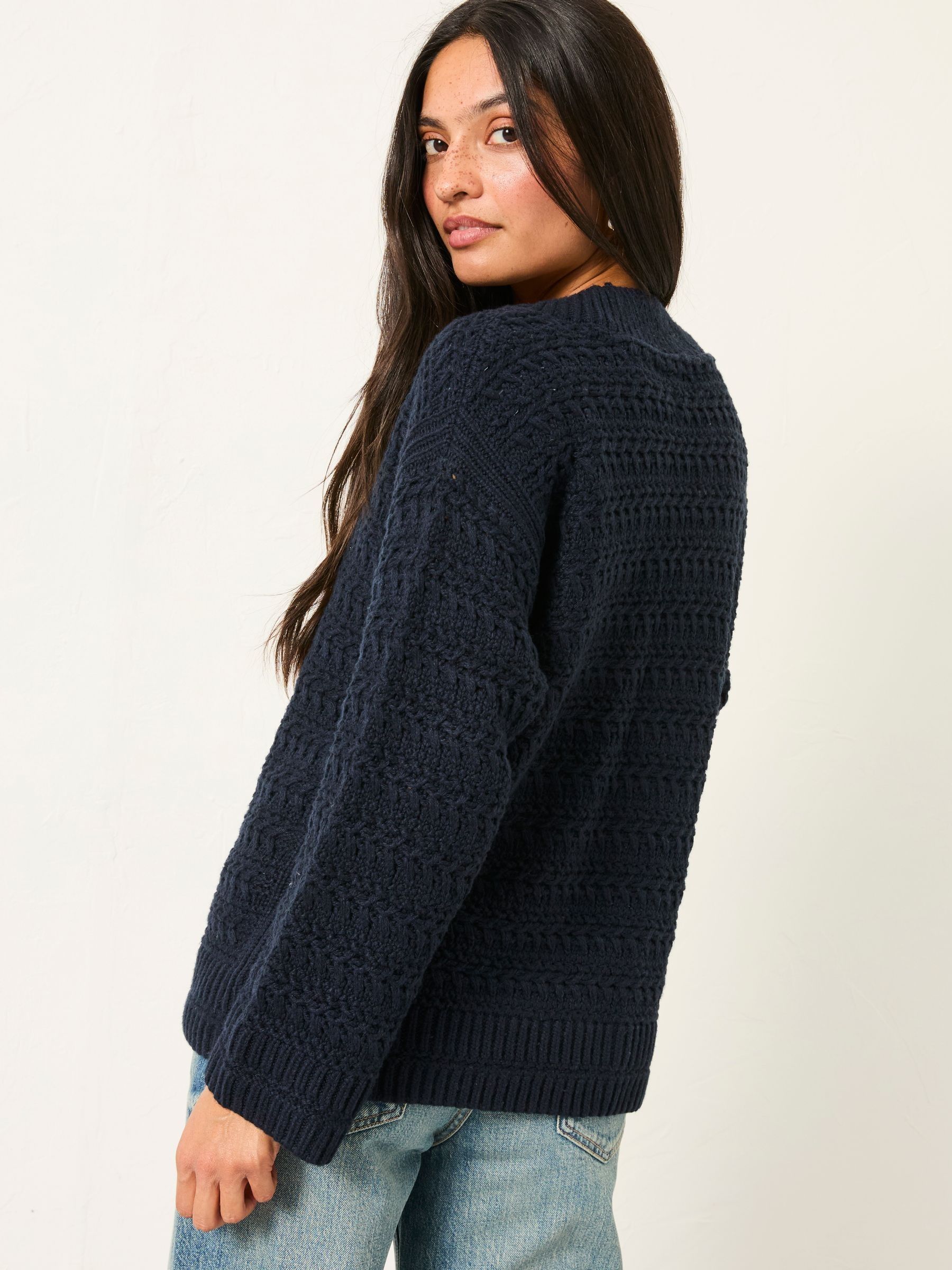 Stella Dark Navy V Neck Knitted Jumper - Image 2 of 6