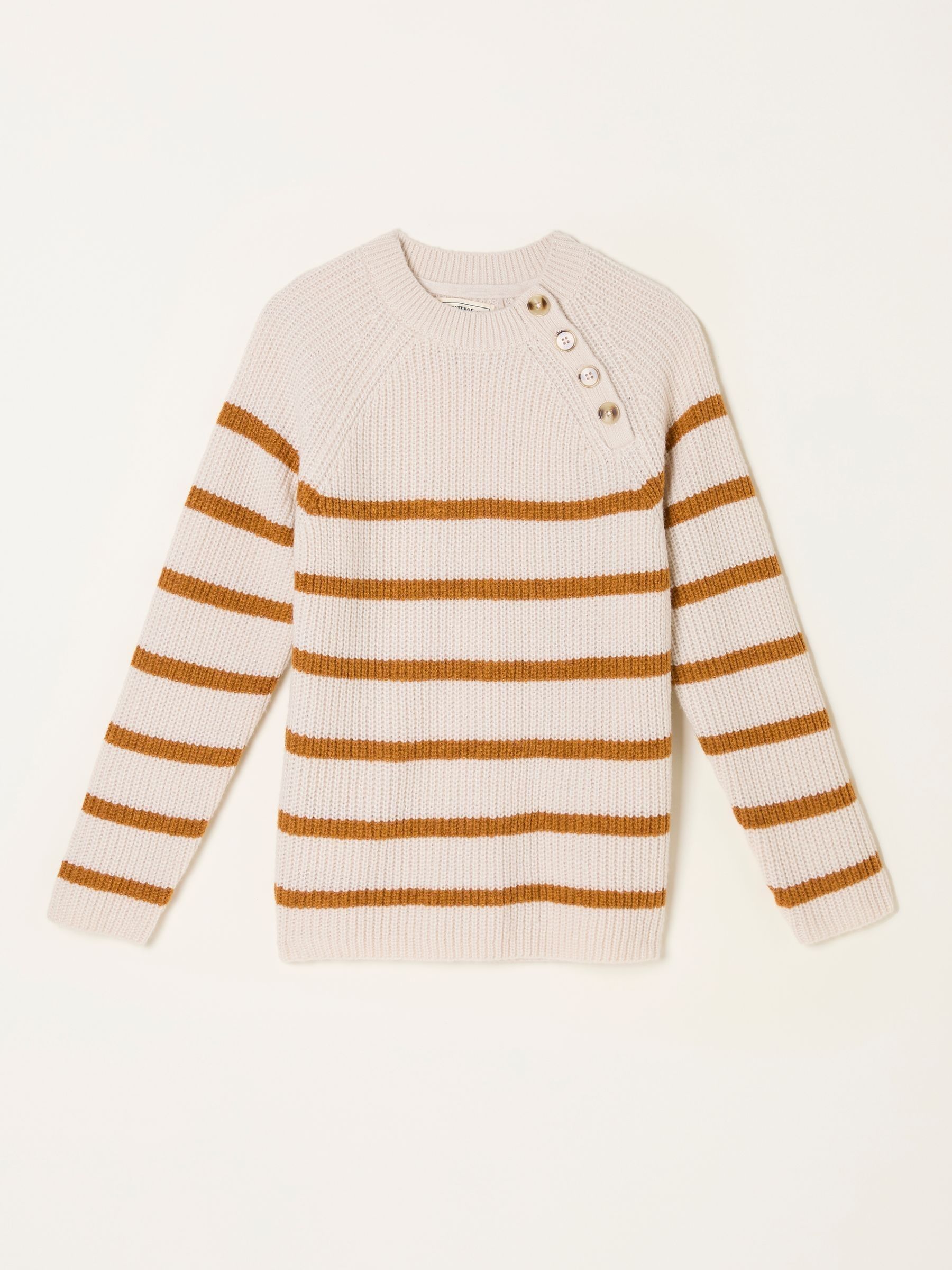 Chalk White Breton Stripe Knitted Jumper - Image 6 of 6