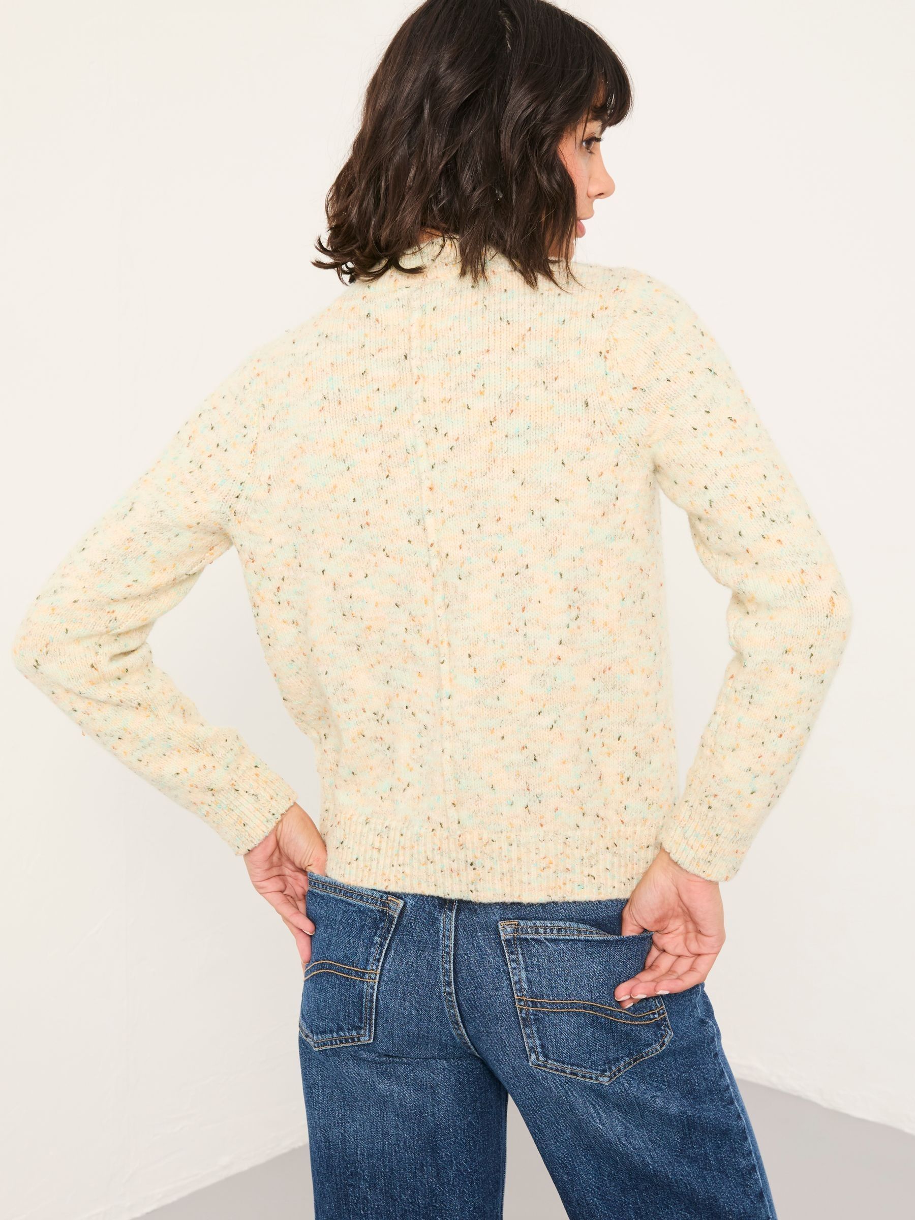 Faye Chalk White Flecked Knitted Cardigan - Image 3 of 6