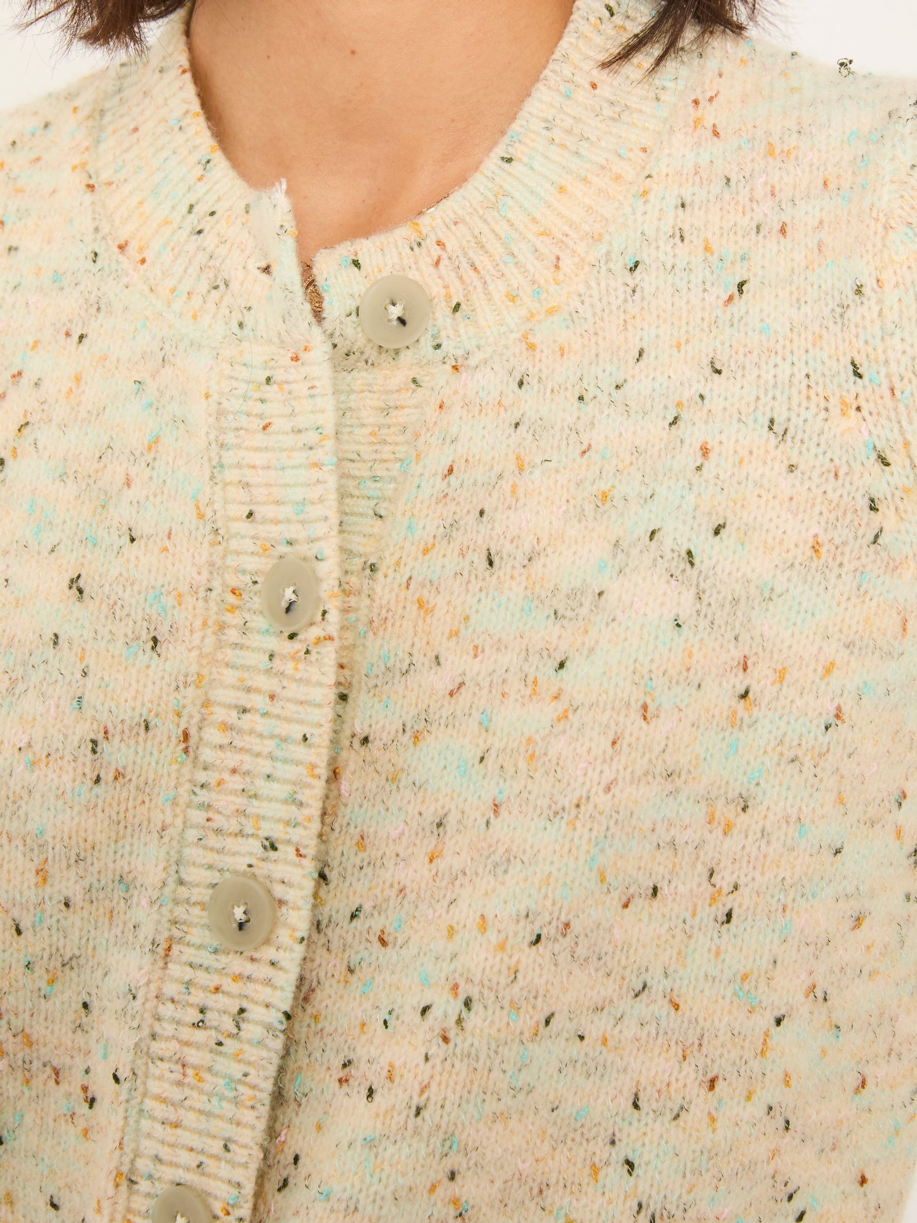 Faye Chalk White Flecked Knitted Cardigan - Image 5 of 6