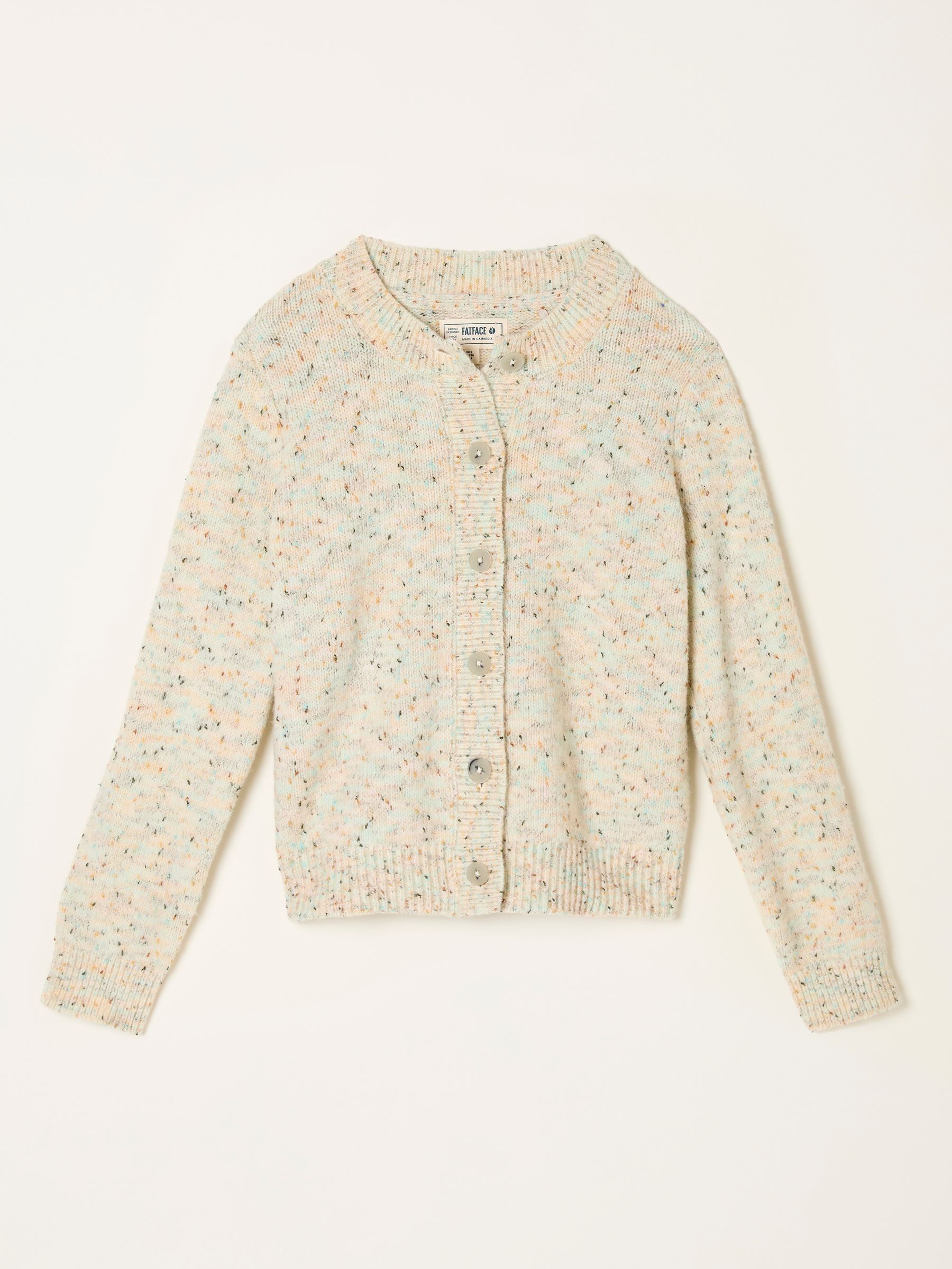 Faye Chalk White Flecked Knitted Cardigan - Image 6 of 6