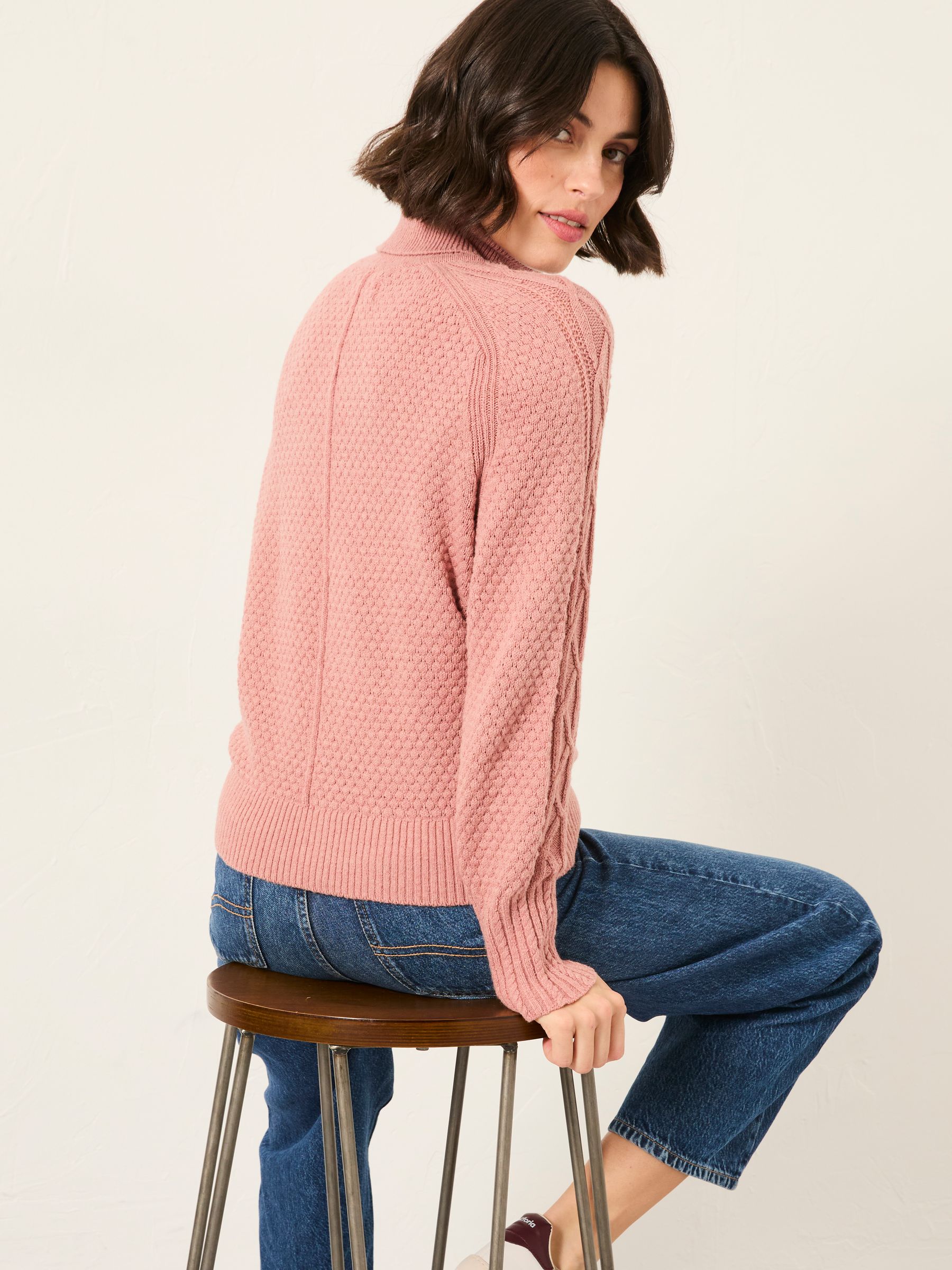 Freida Rose Pink Turtle Neck Knitted Jumper - Image 2 of 6