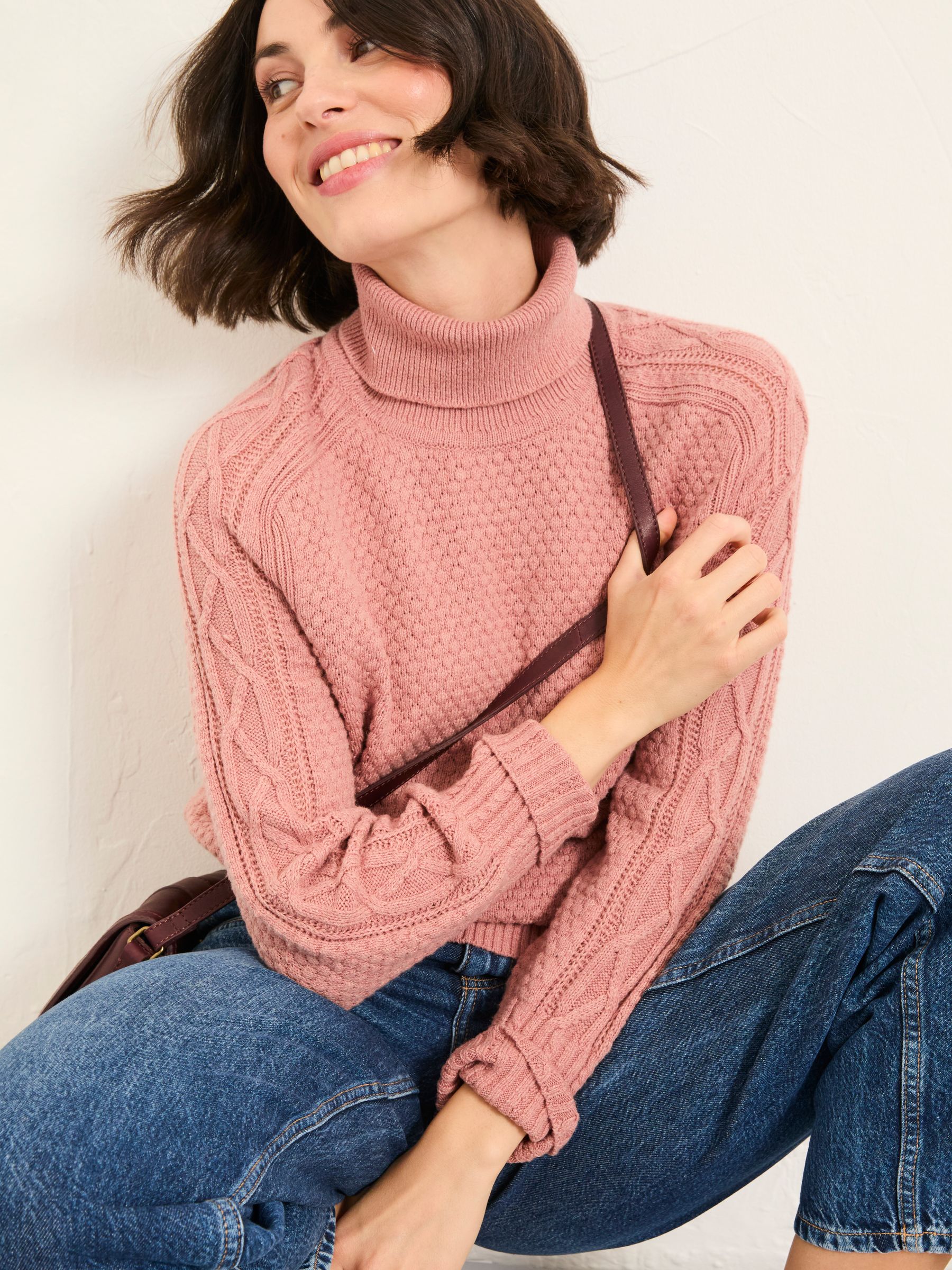 Freida Rose Pink Turtle Neck Knitted Jumper - Image 4 of 6