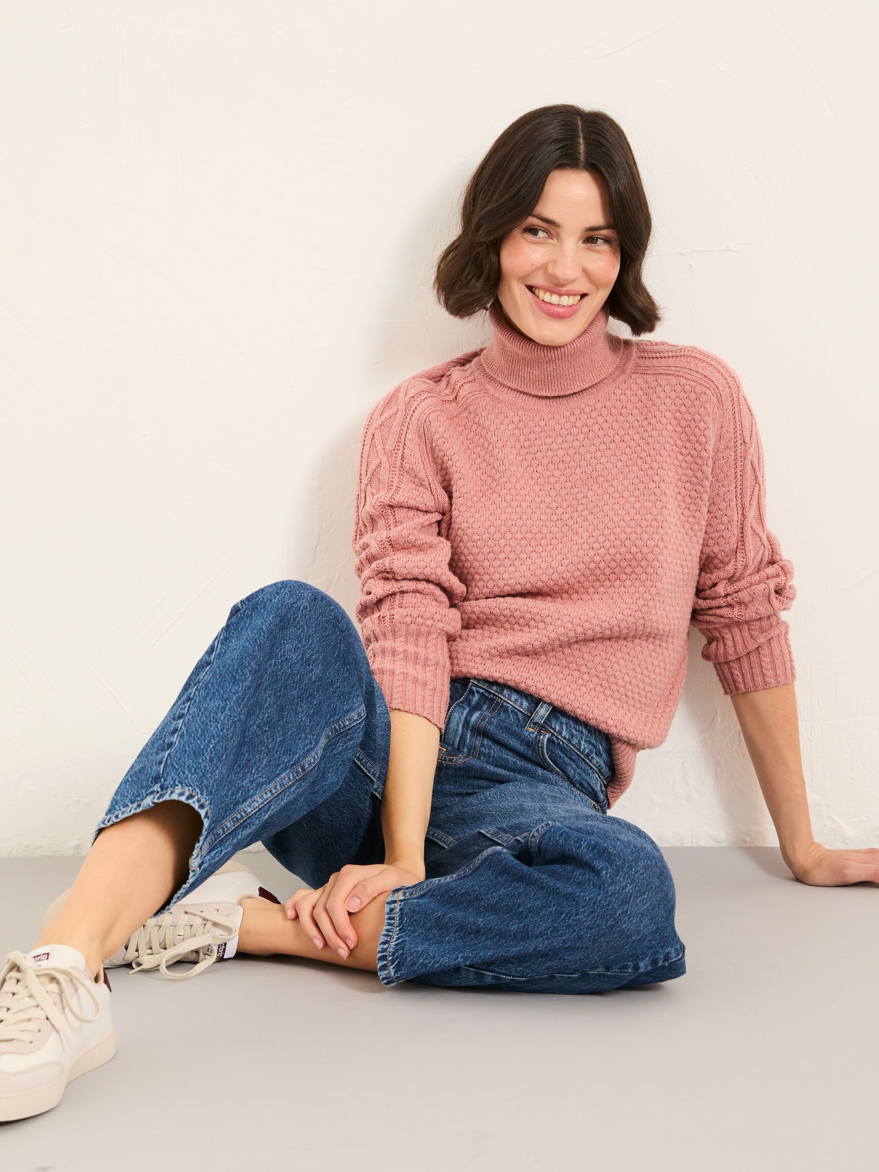 Freida Rose Pink Turtle Neck Knitted Jumper - Image 5 of 6