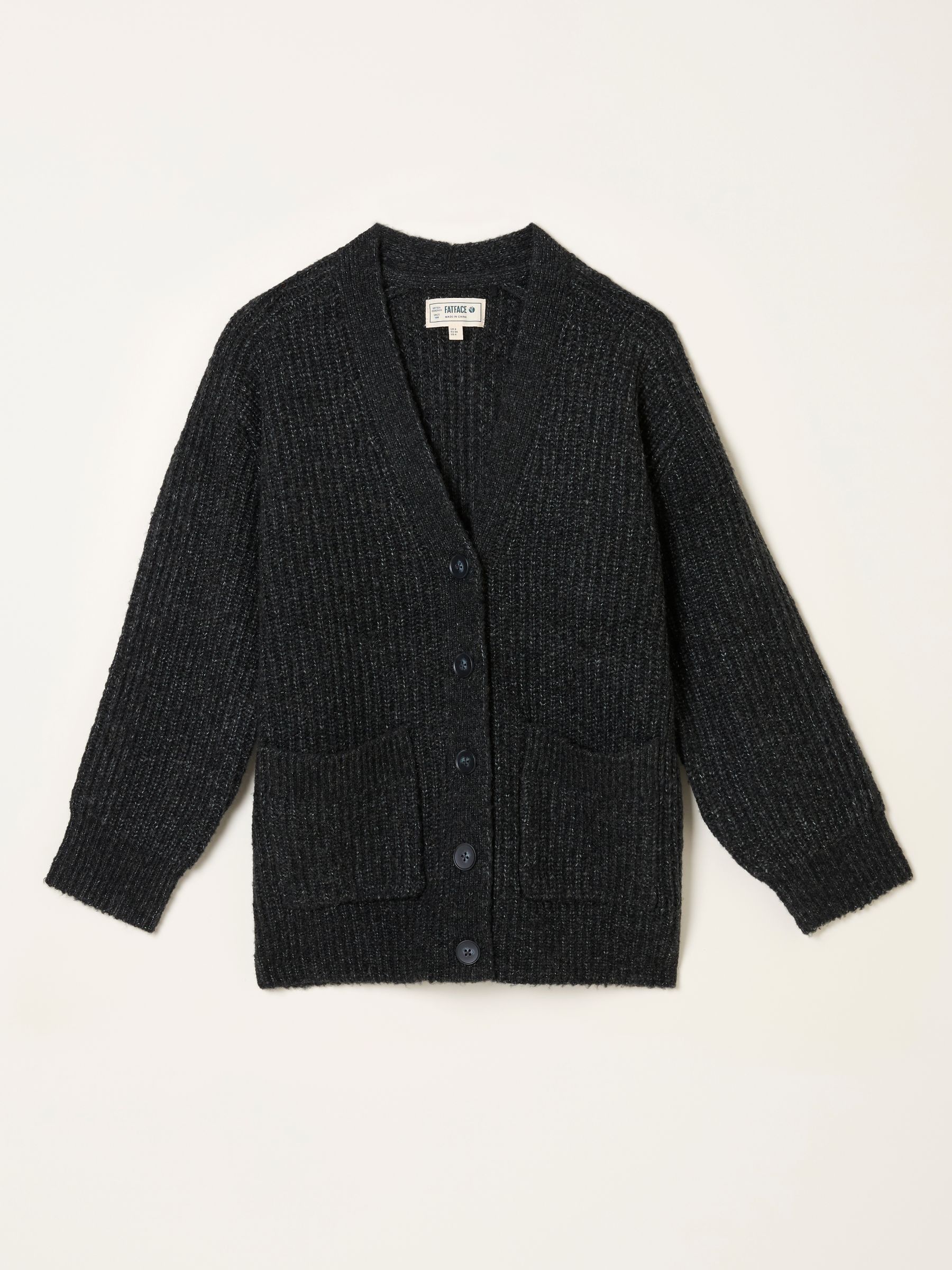 Blanche Charcoal Grey Oversized Knitted Cardigan | FatFace USA