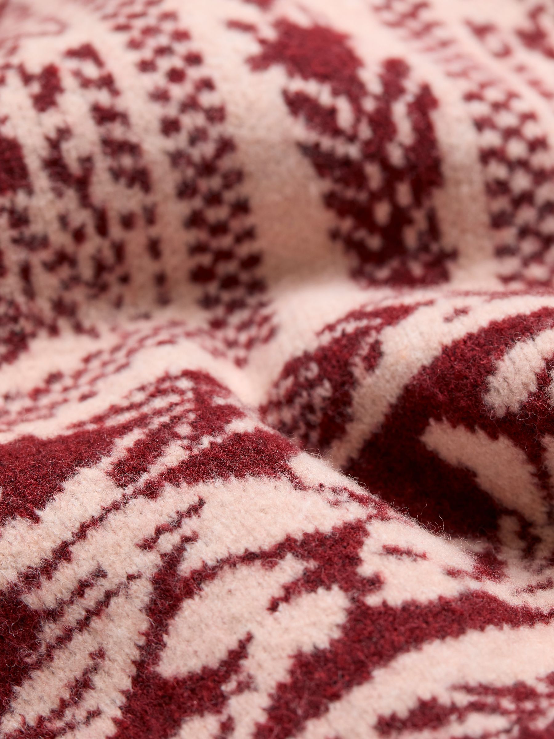 Burgundy Red Floral Bouquet Knitted Crew Neck Jumper - Image 6 of 7