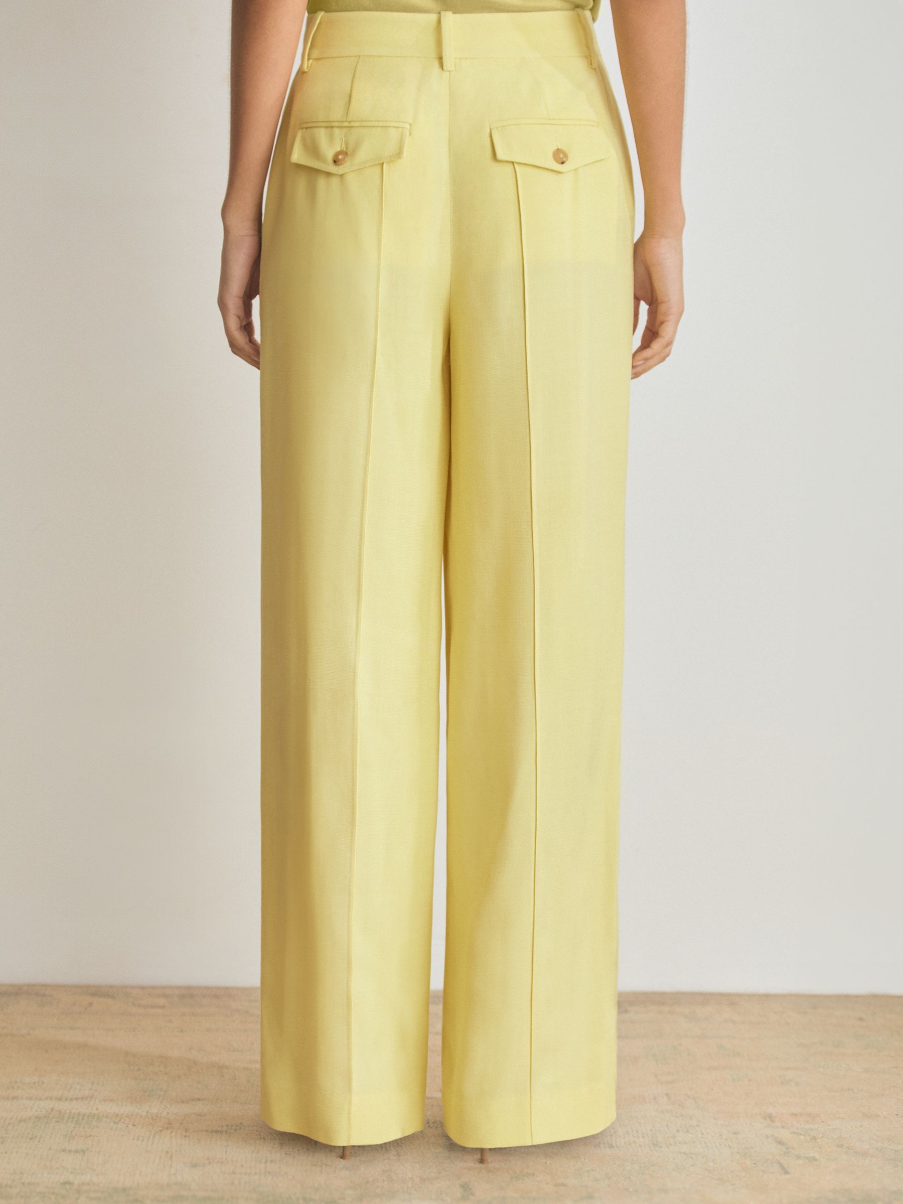 Atelier Wide-Leg Suit Trousers in Lemon - Image 5 of 7