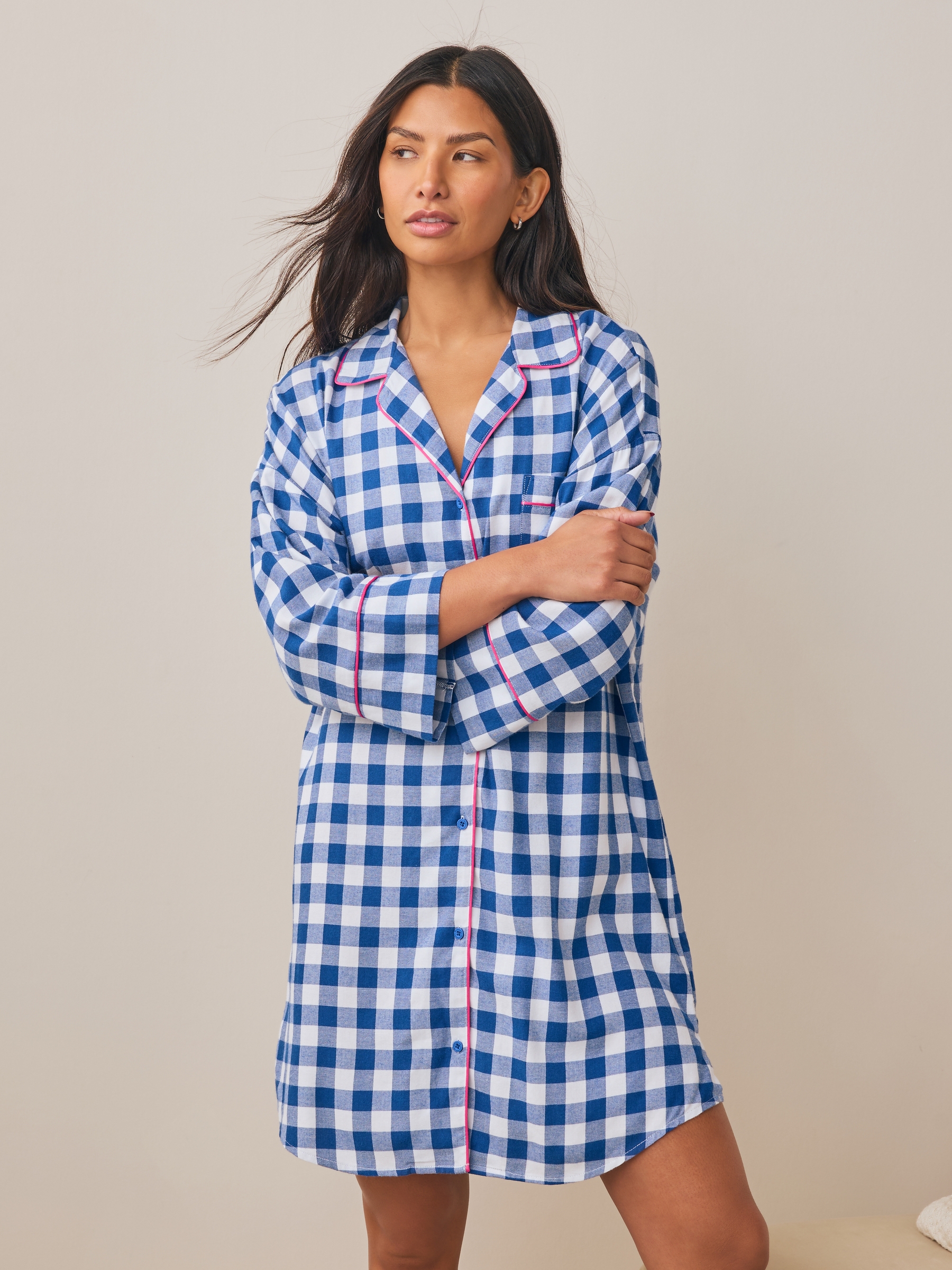 Blue Check Nightshirt - Image 1 of 9