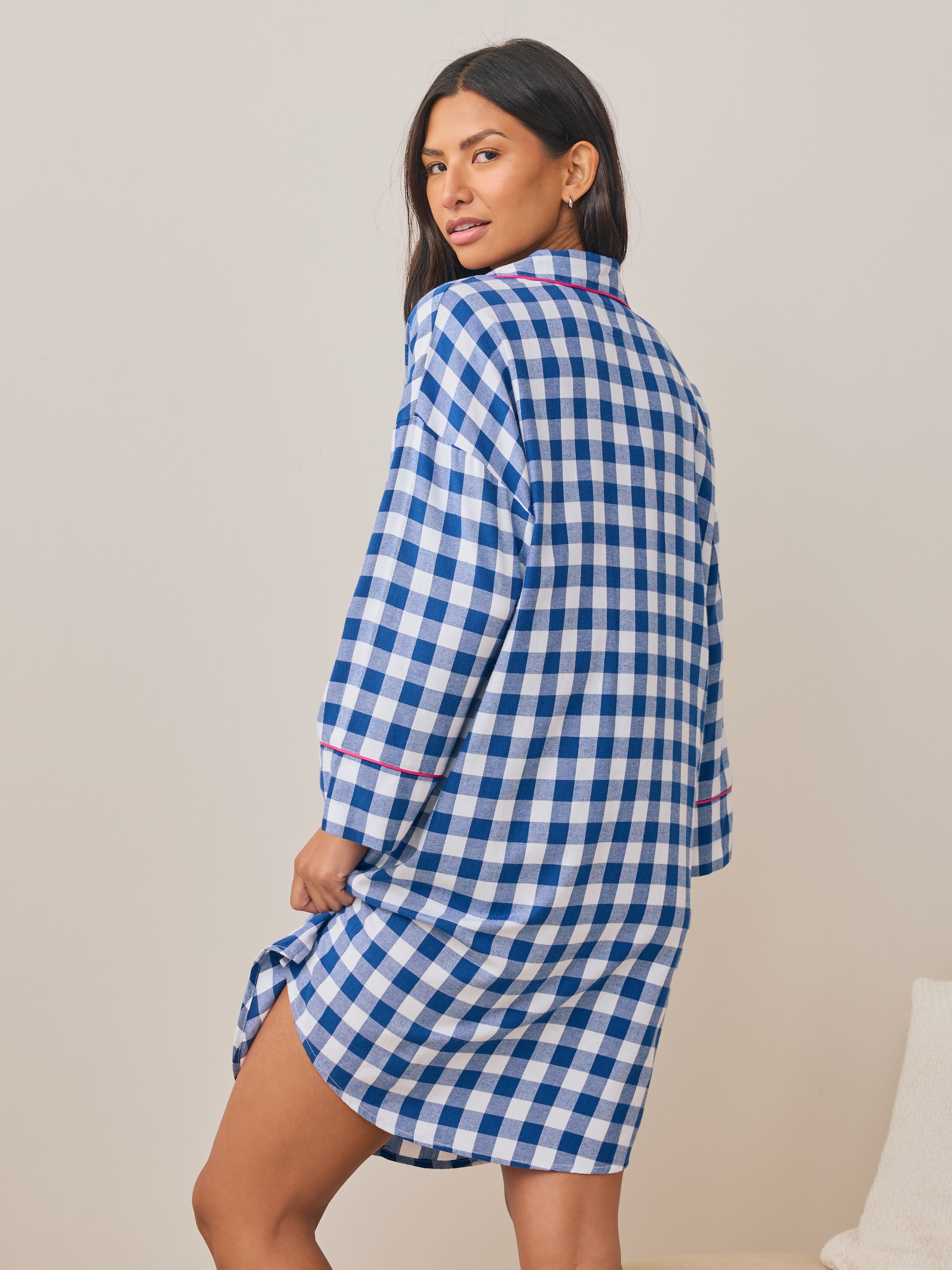 Blue Check Nightshirt - Image 3 of 9