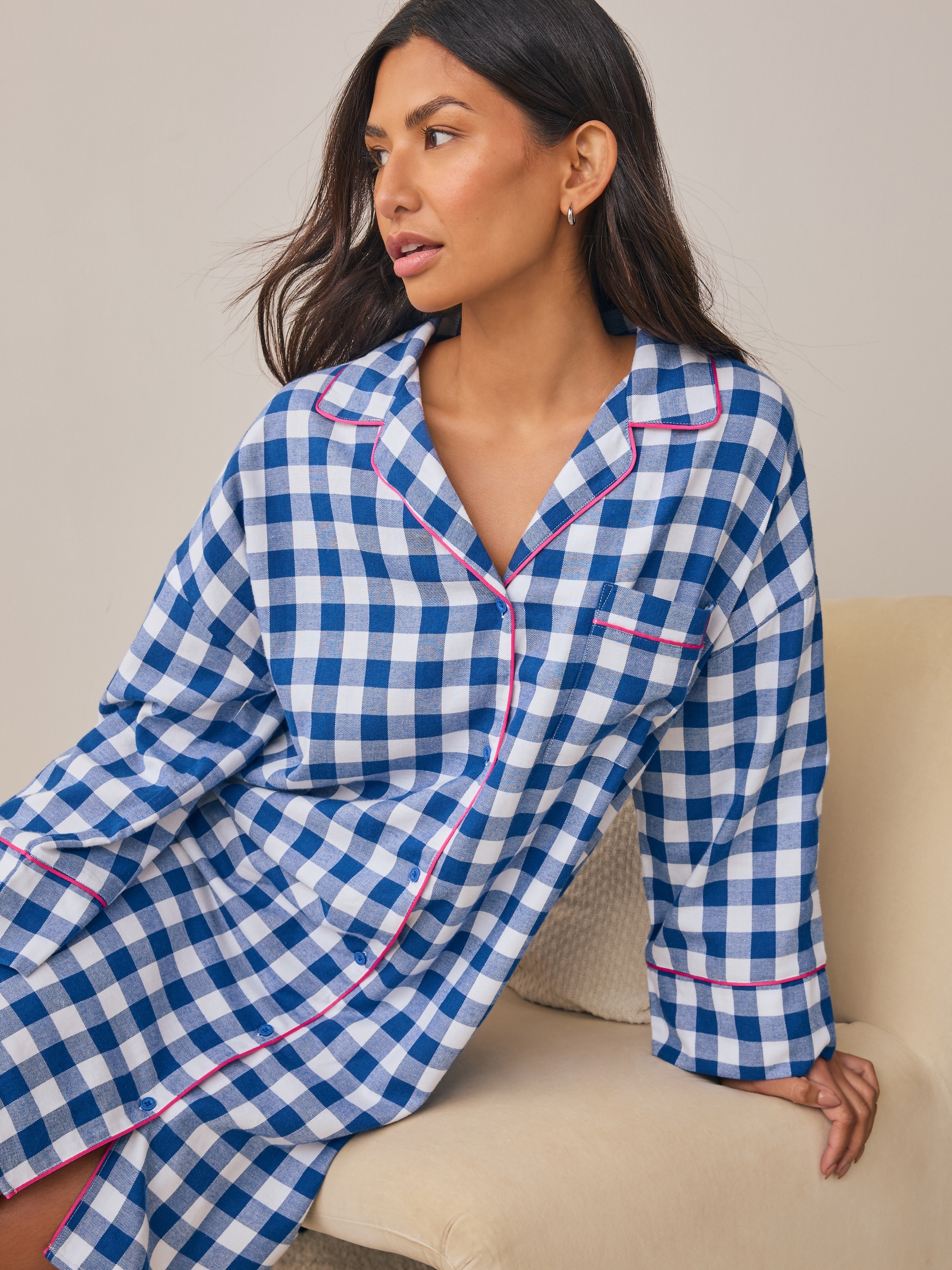 Blue Check Nightshirt - Image 4 of 9