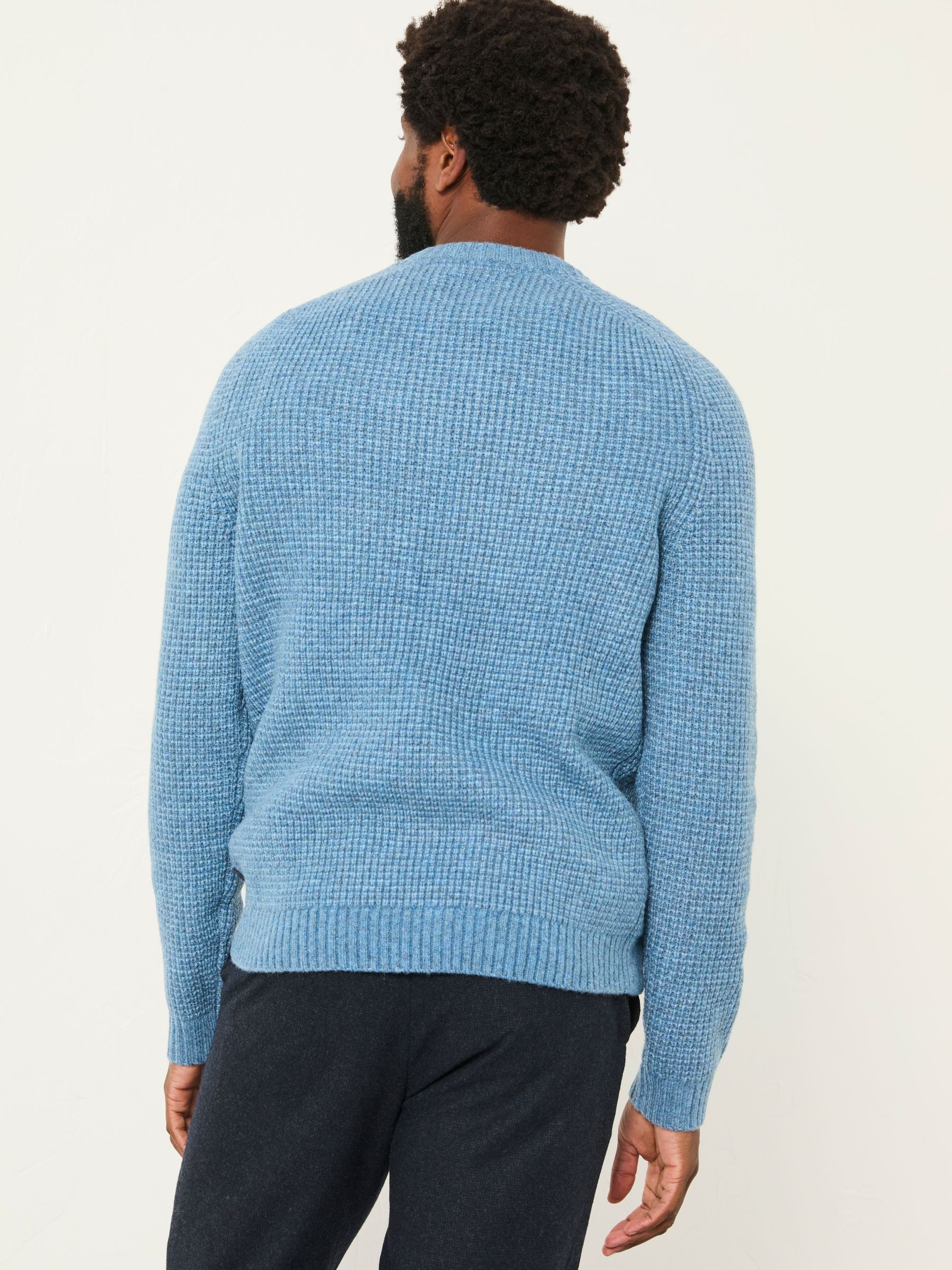 Calder Light Vintage Blue Crew Neck Knitted Jumper - Image 3 of 5