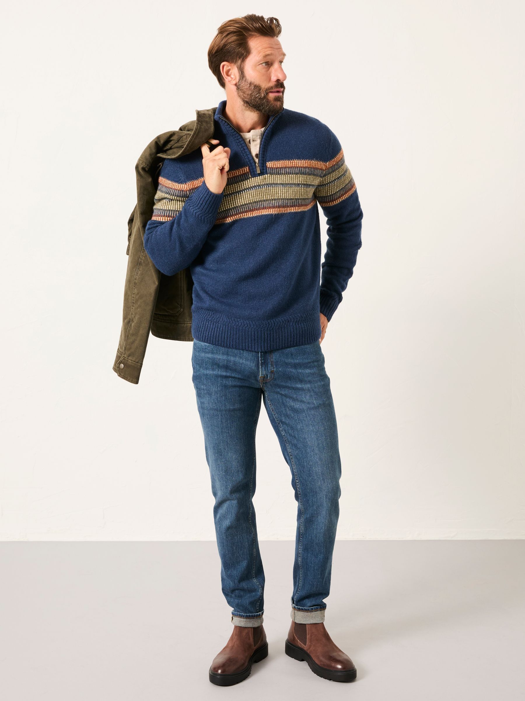 Runswick Navy Half Neck Knitted Jumper - Image 4 of 6
