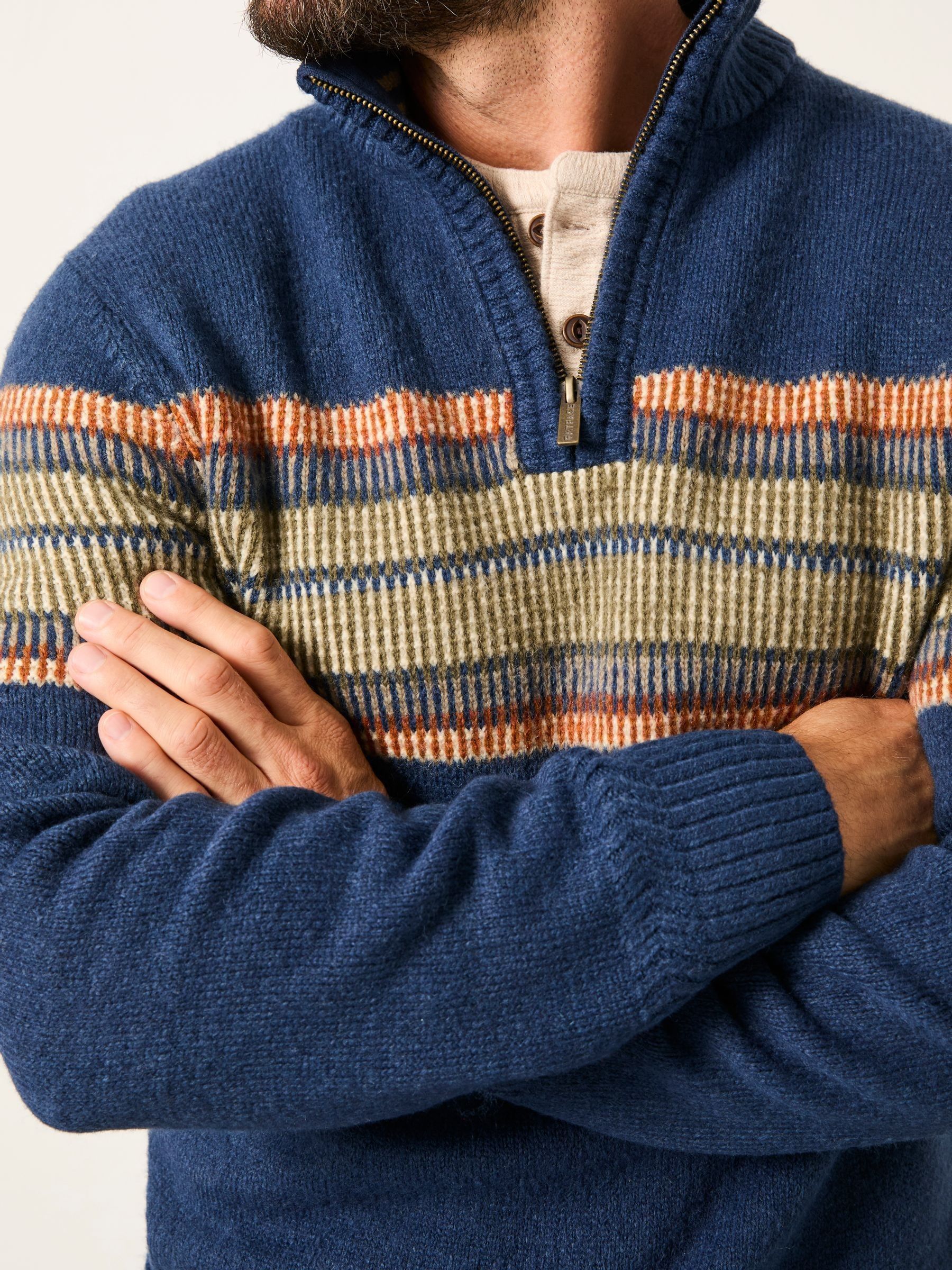 Runswick Navy Half Neck Knitted Jumper - Image 5 of 6