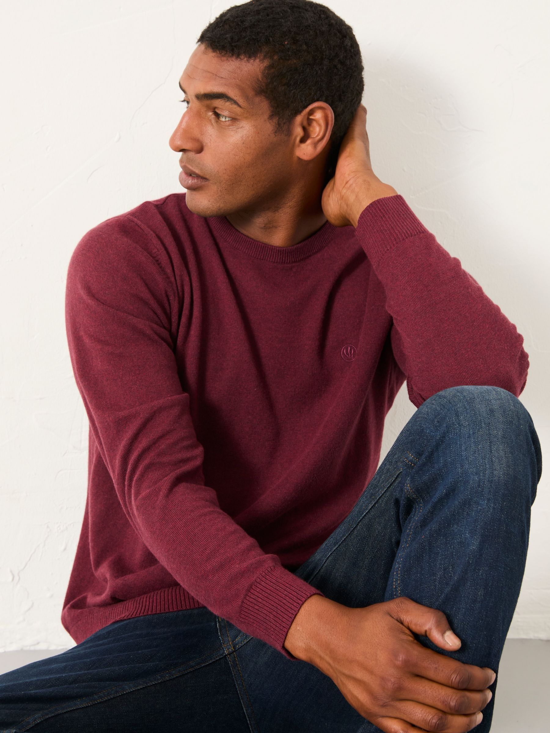 Rye Claret Crew Neck Knitted Jumper - Image 4 of 5