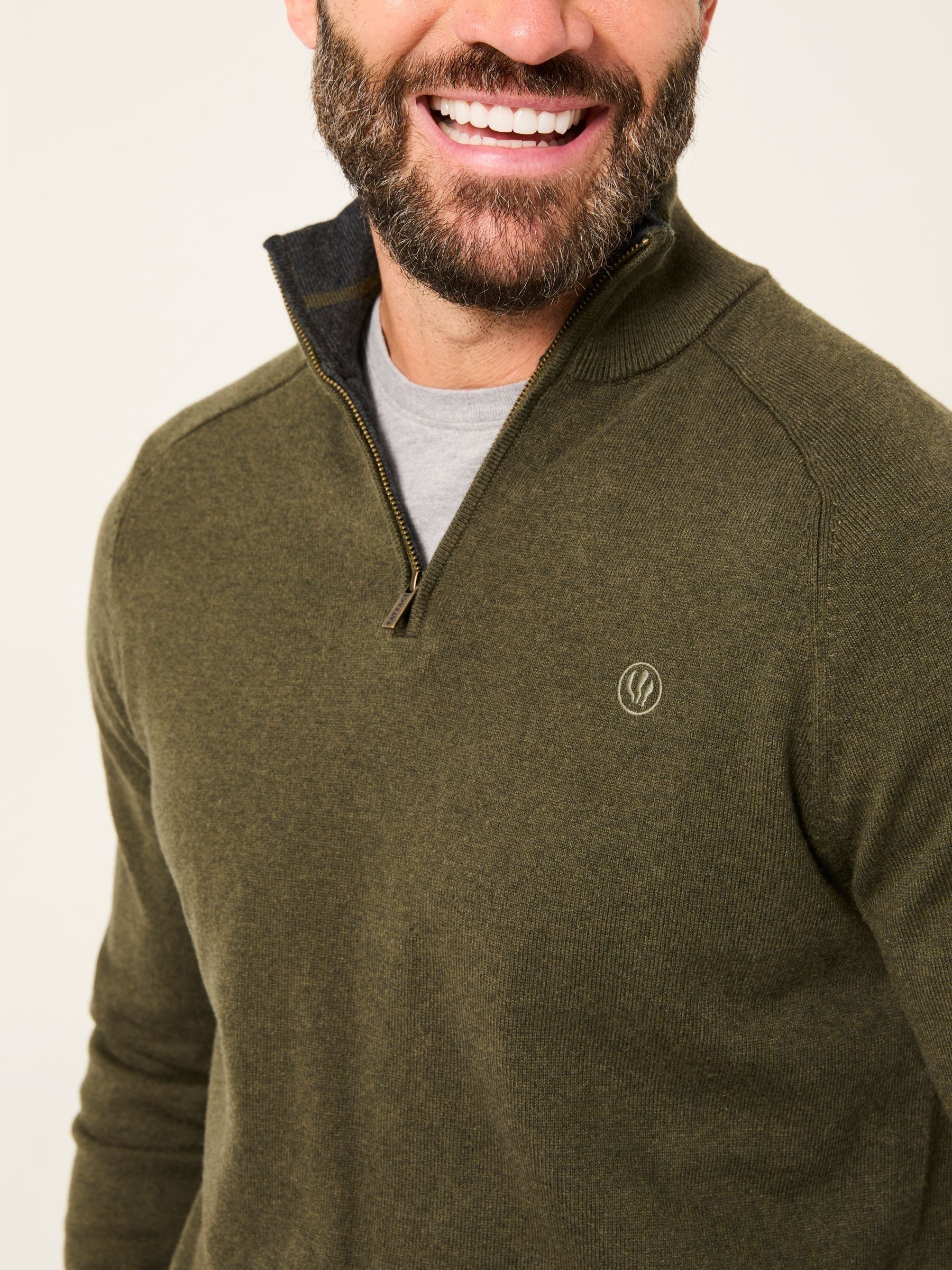 Rye Dark Green Half Neck Knitted Jumper - Image 3 of 5