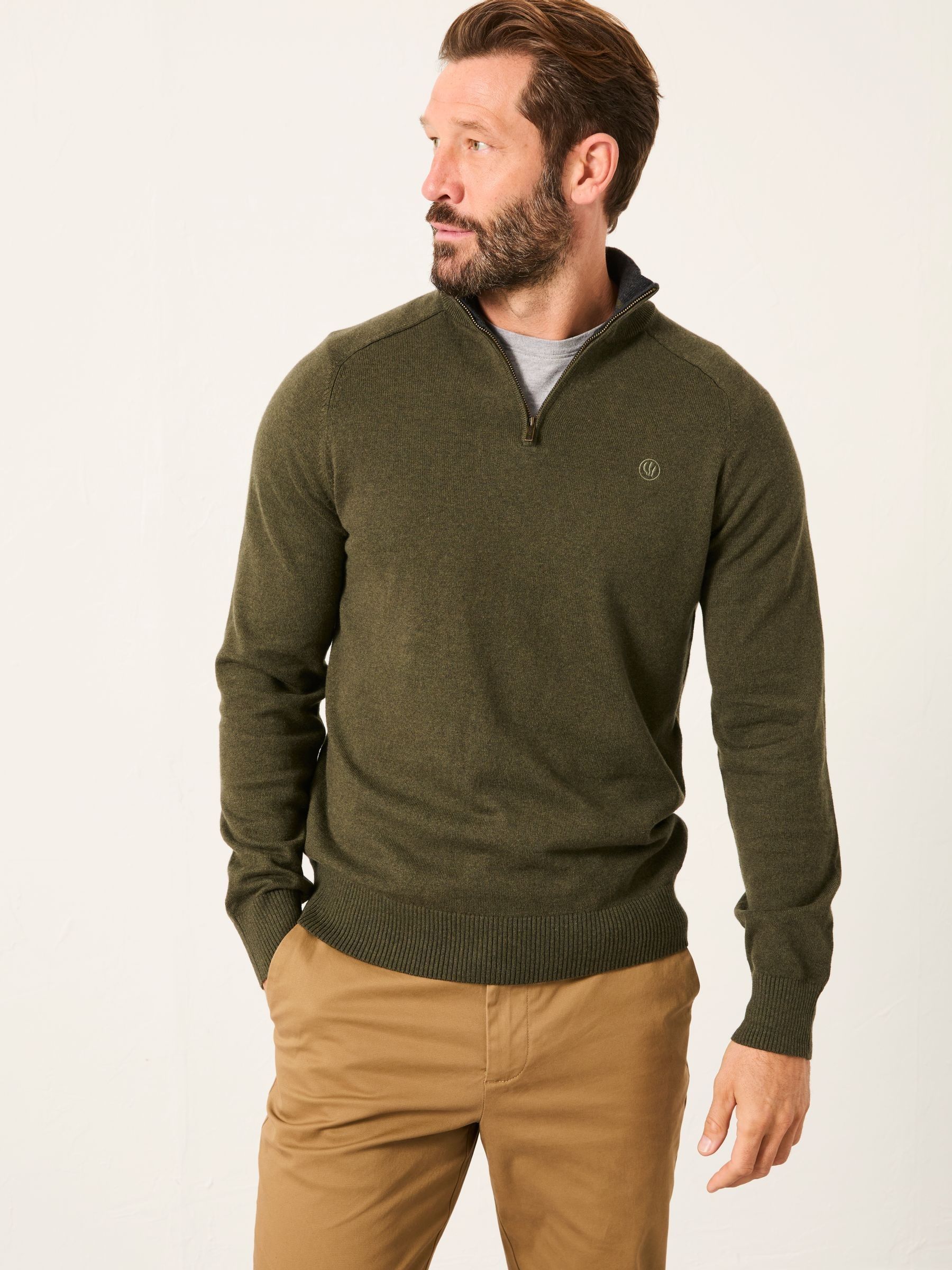 Rye Dark Green Half Neck Knitted Jumper - Image 4 of 5