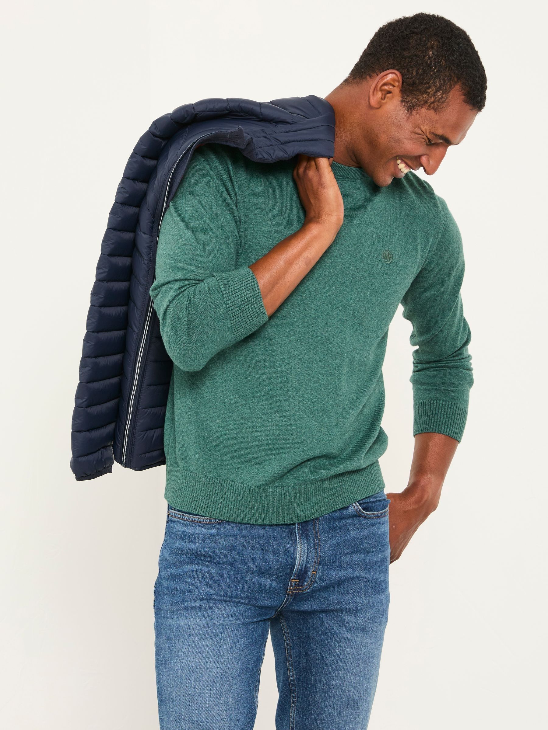 Rye Emerald Green Crew Neck Knitted Jumper - Image 3 of 5