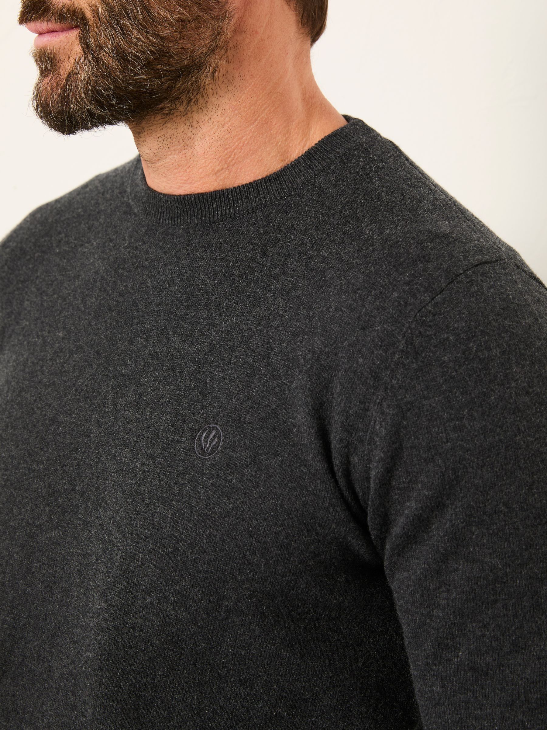 Rye Charcoal Grey Crew Neck Knitted Jumper | FatFace