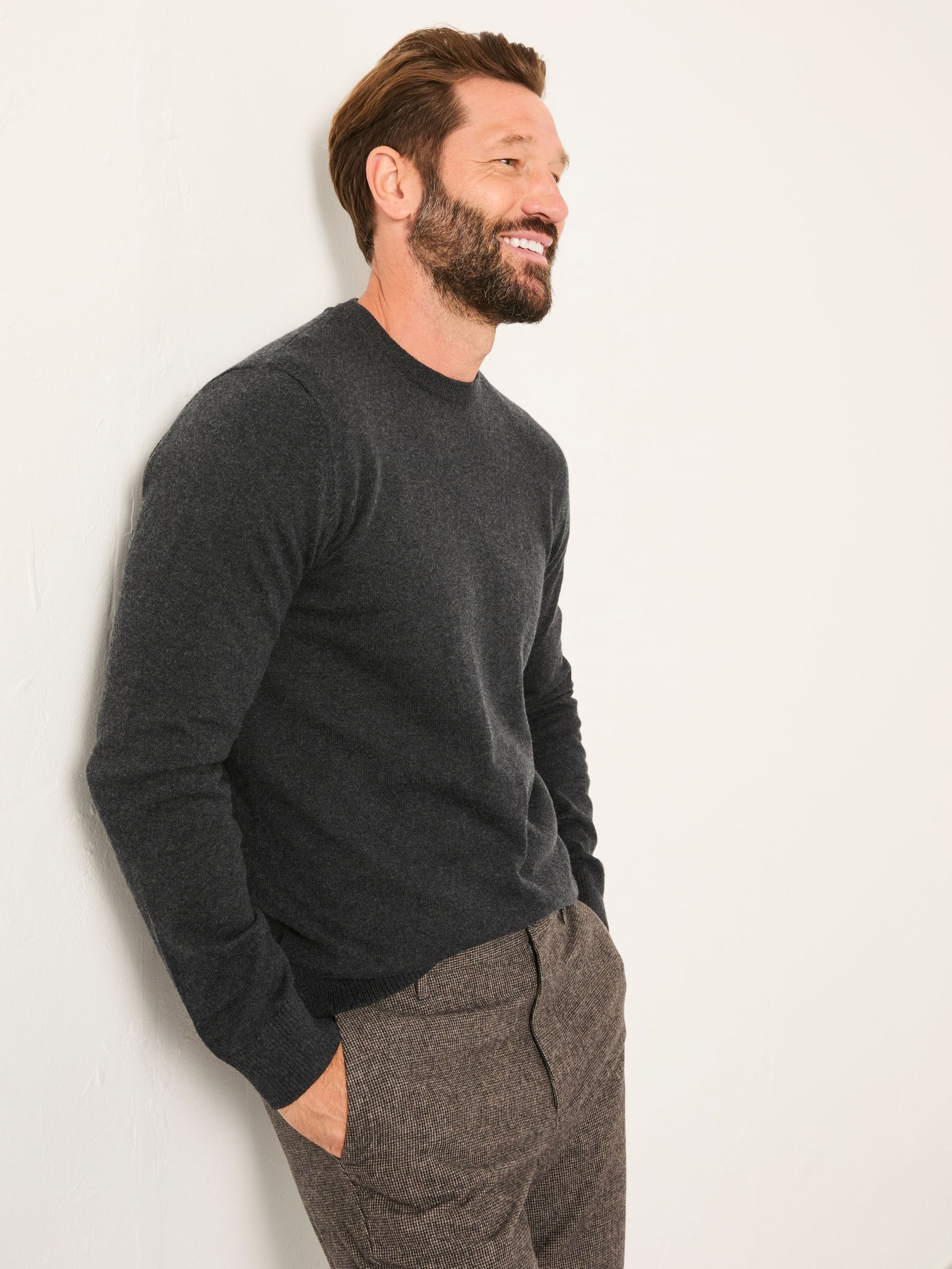 Rye Charcoal Grey Crew Neck Knitted Jumper - Image 4 of 5