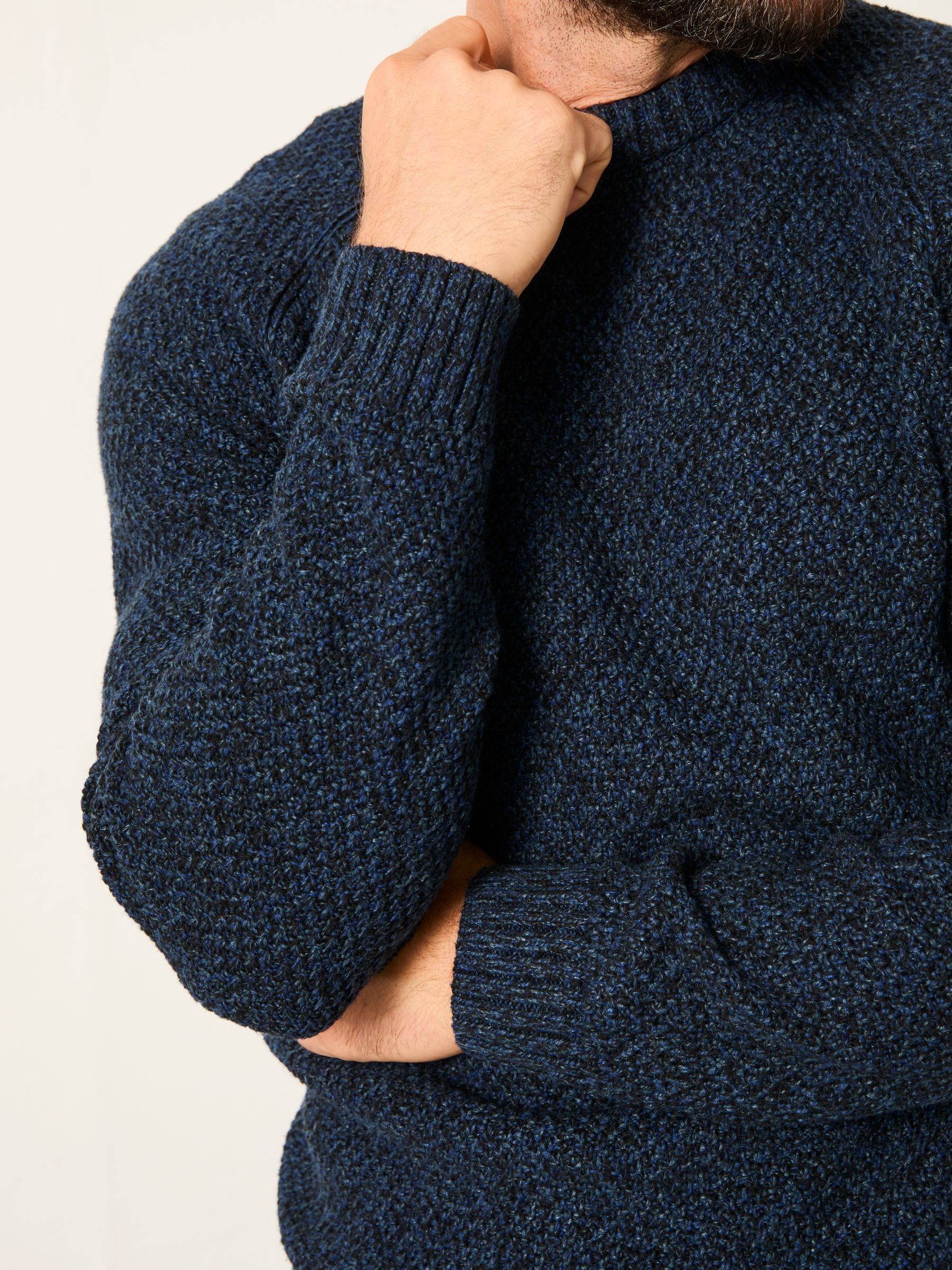 Hove Navy Crew Neck Knitted Jumper | FatFace
