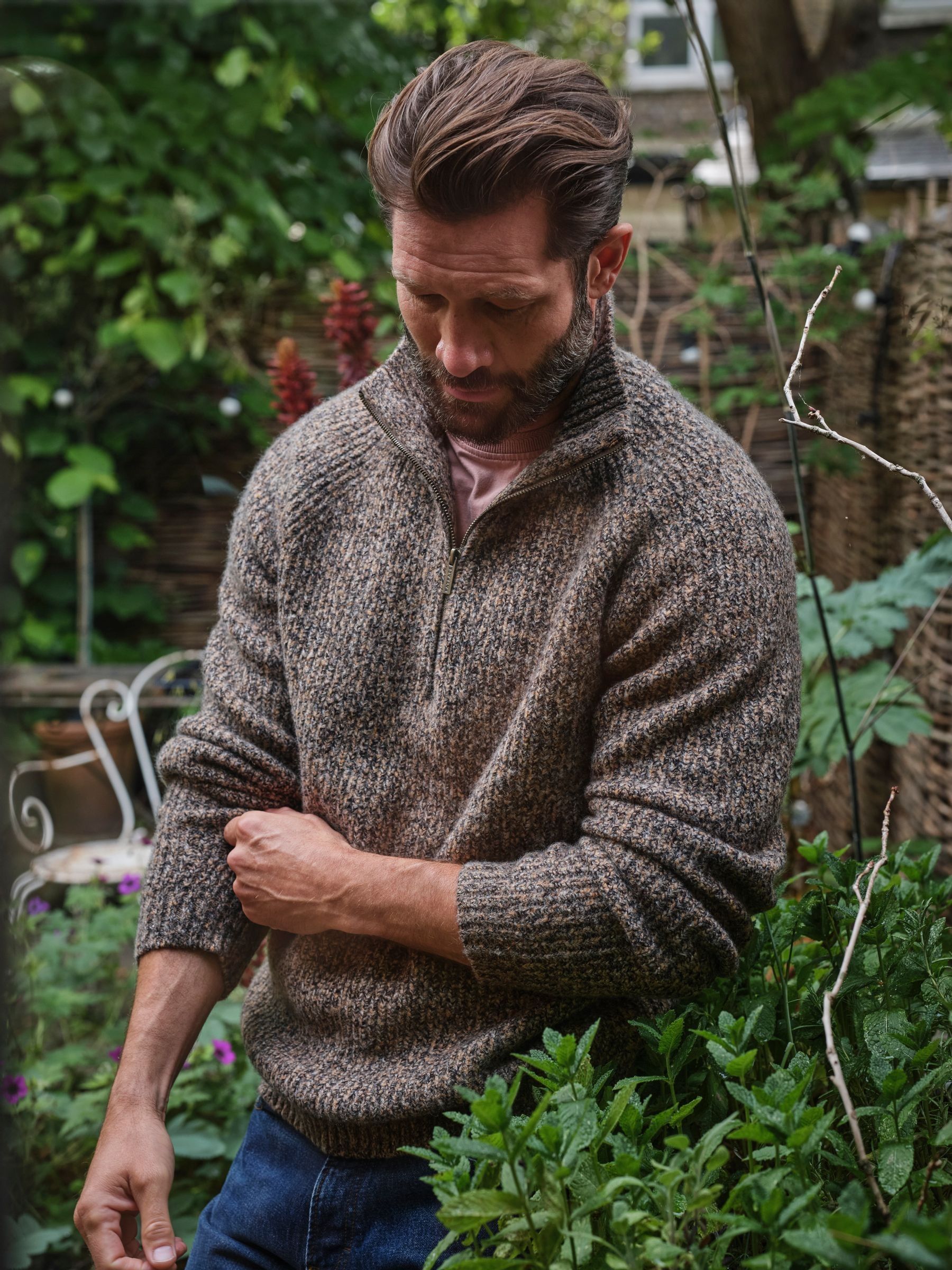 Half Zip Neck Knitted Jumper