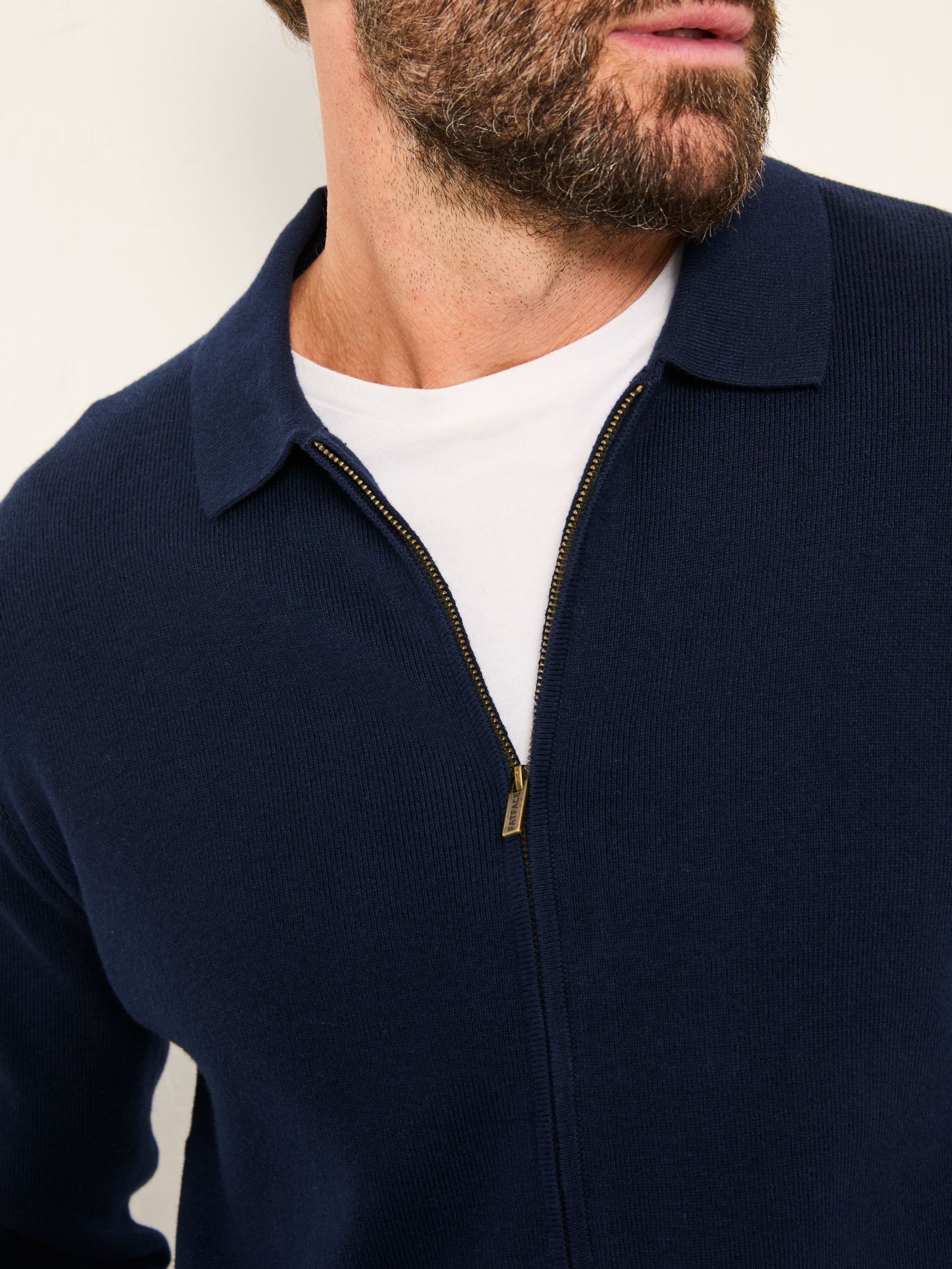 Helston Navy Collar Knitted Cardigan - Image 3 of 5