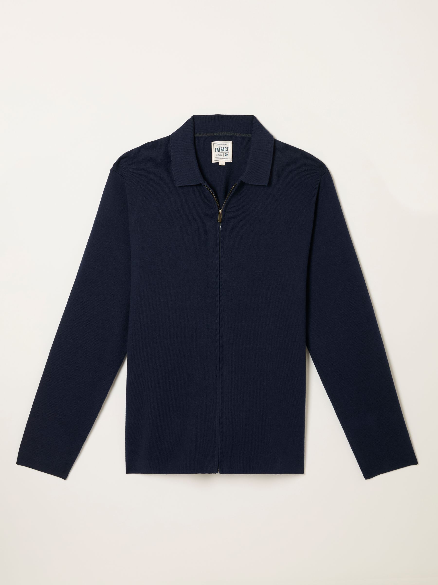 Helston Navy Collar Knitted Cardigan - Image 5 of 5