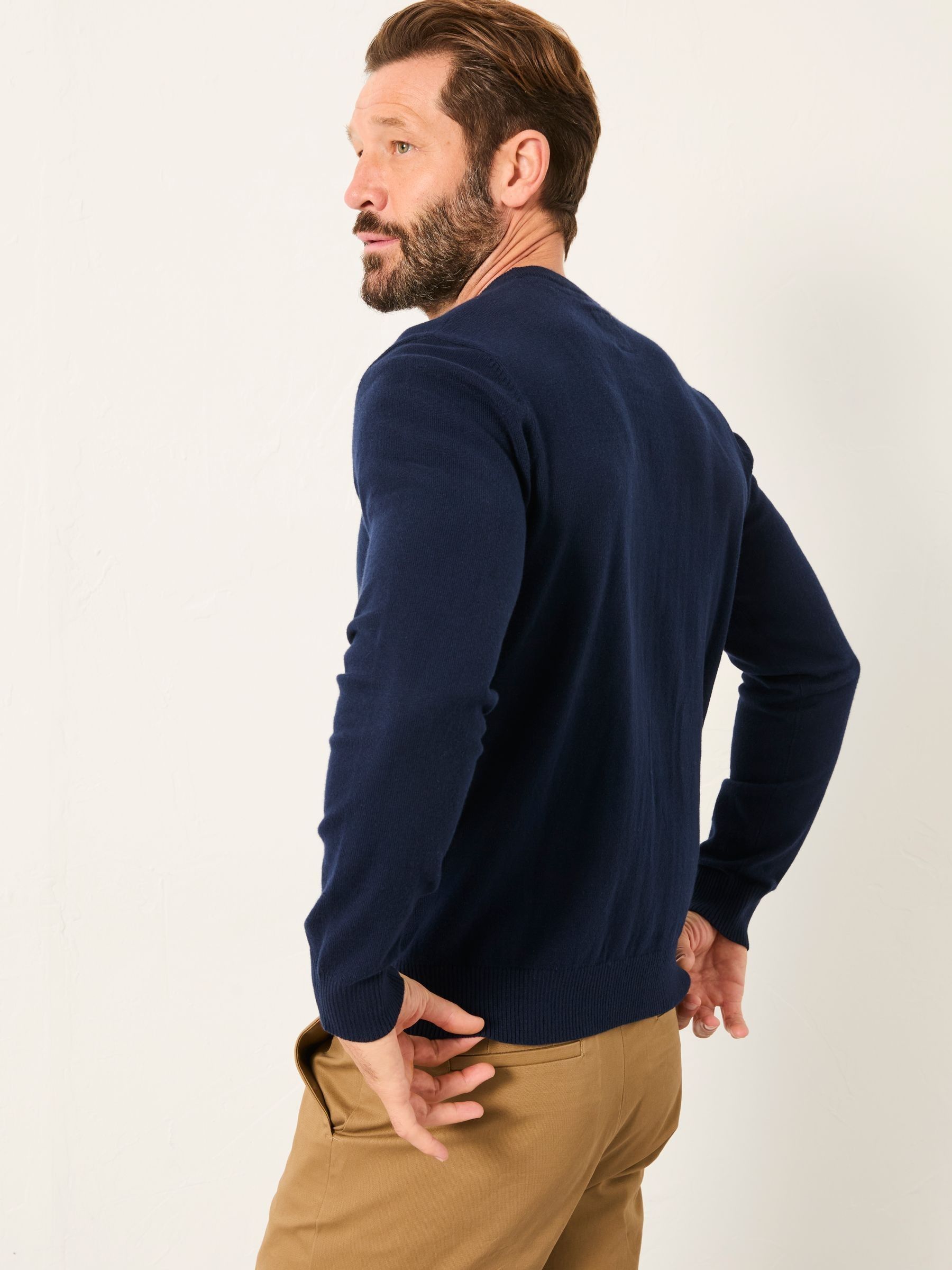 Rye Navy Crew Neck Knitted Jumper - Image 2 of 5
