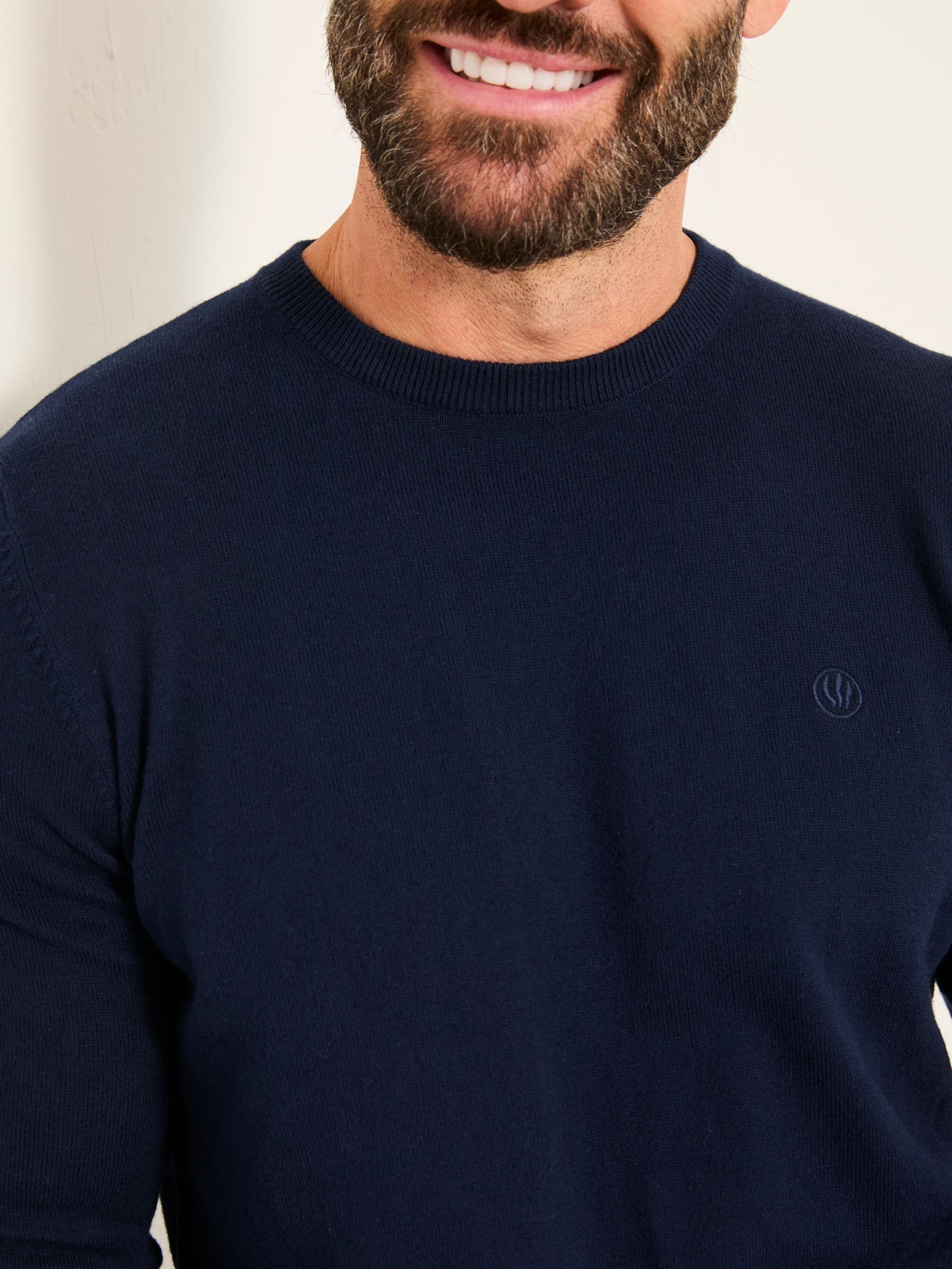 Rye Navy Crew Neck Knitted Jumper - Image 3 of 5