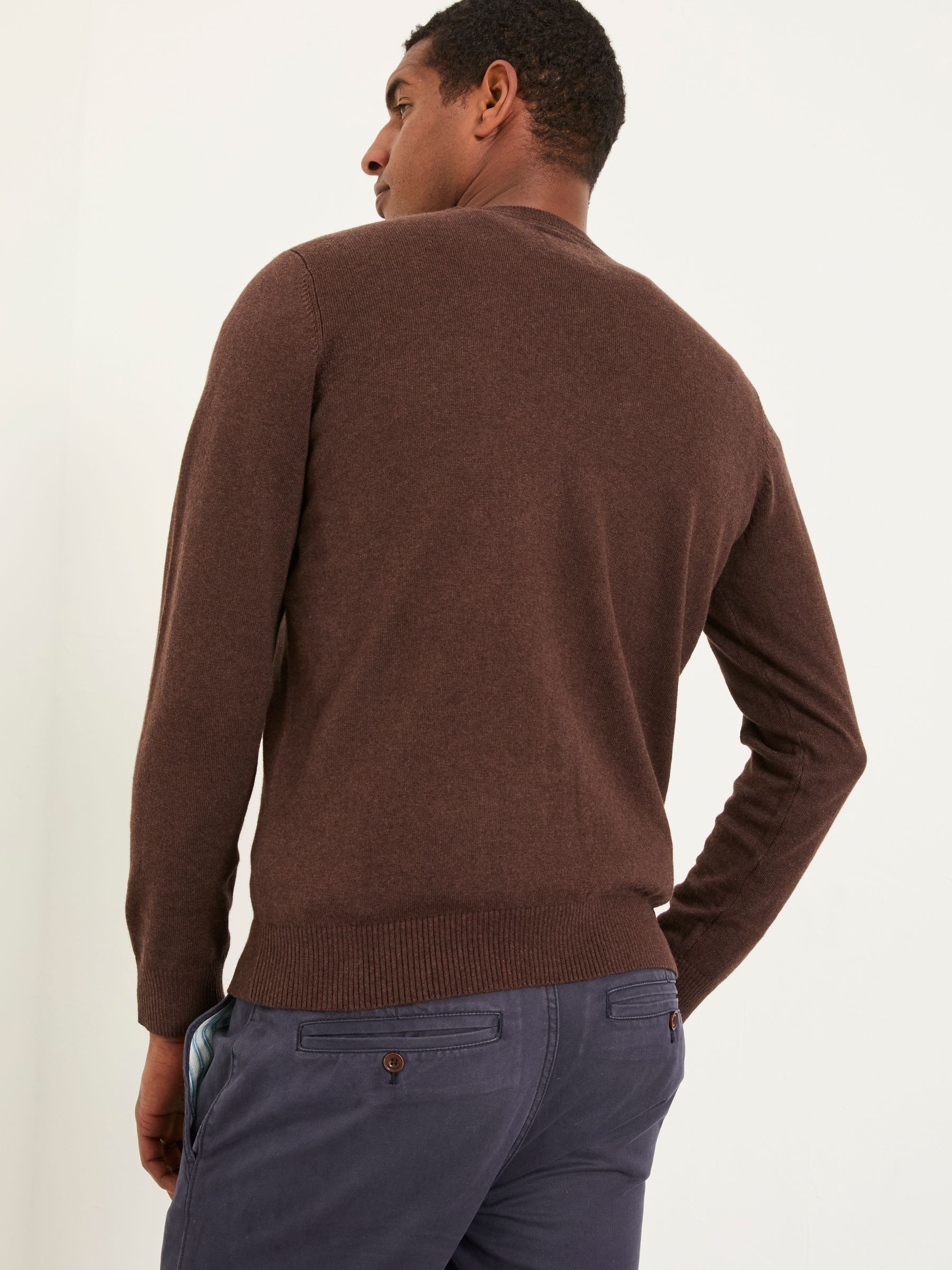 Rye Chocolate Brown Crew Neck Knitted Jumper - Image 2 of 5