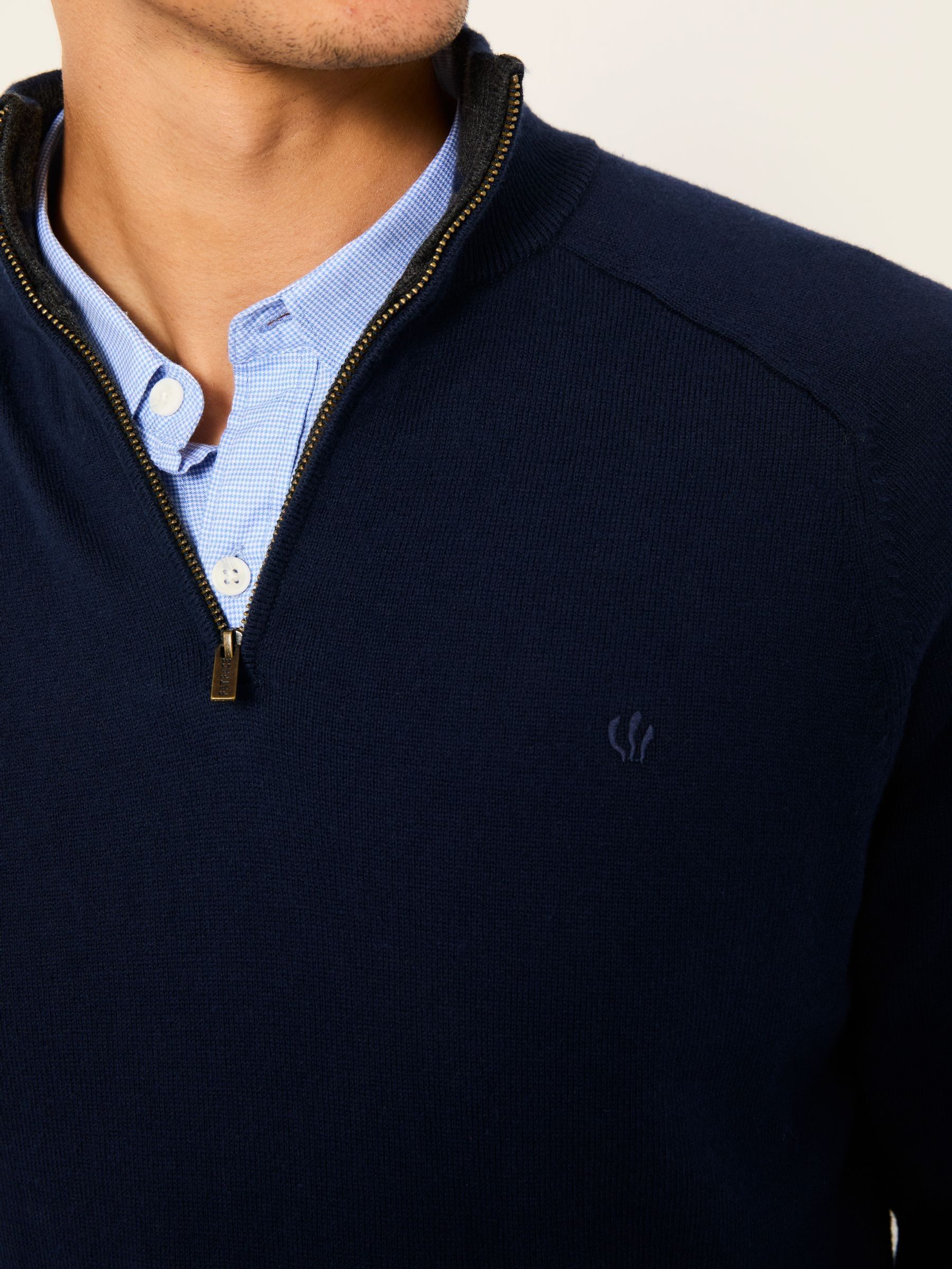 Rye Navy Half Neck Knitted Jumper - Image 3 of 5