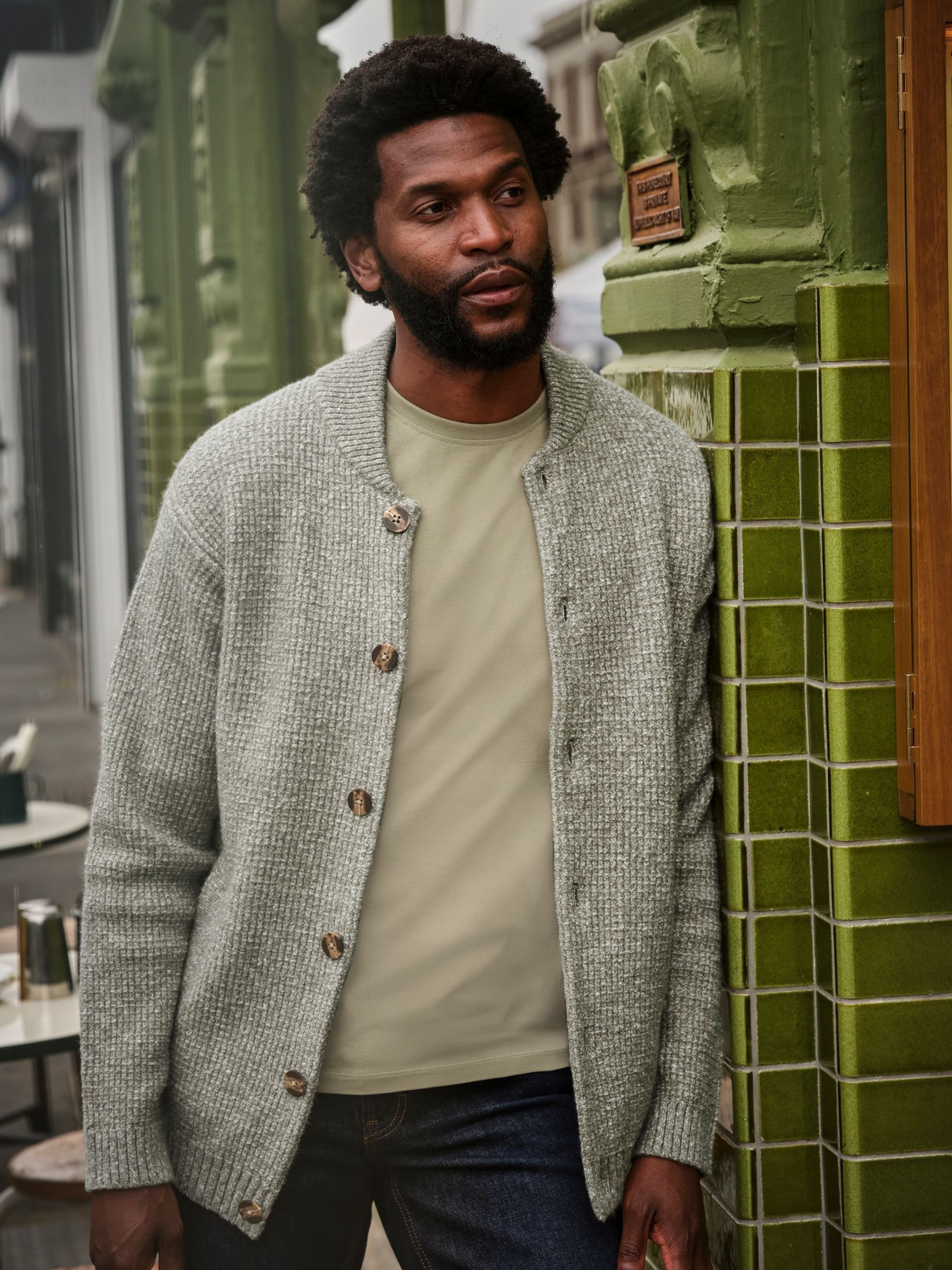 Sefton Green Haze Knitted Cardigan | FatFace