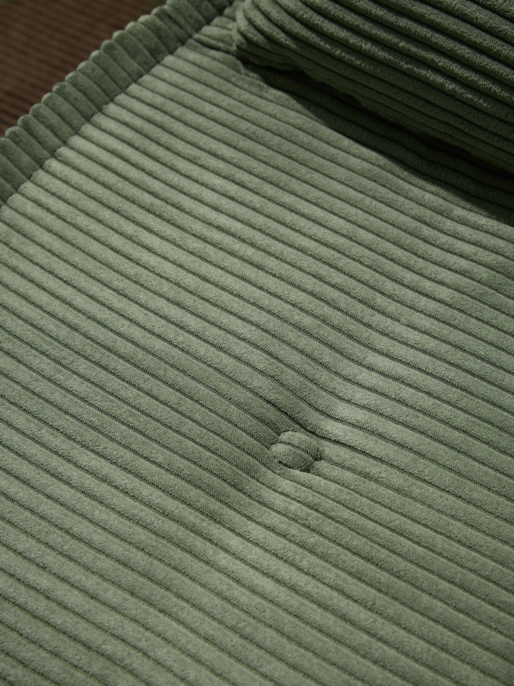 Haru Single 1 Seater Sofa Bed in Olive Green Corduroy - Image 3 of 6