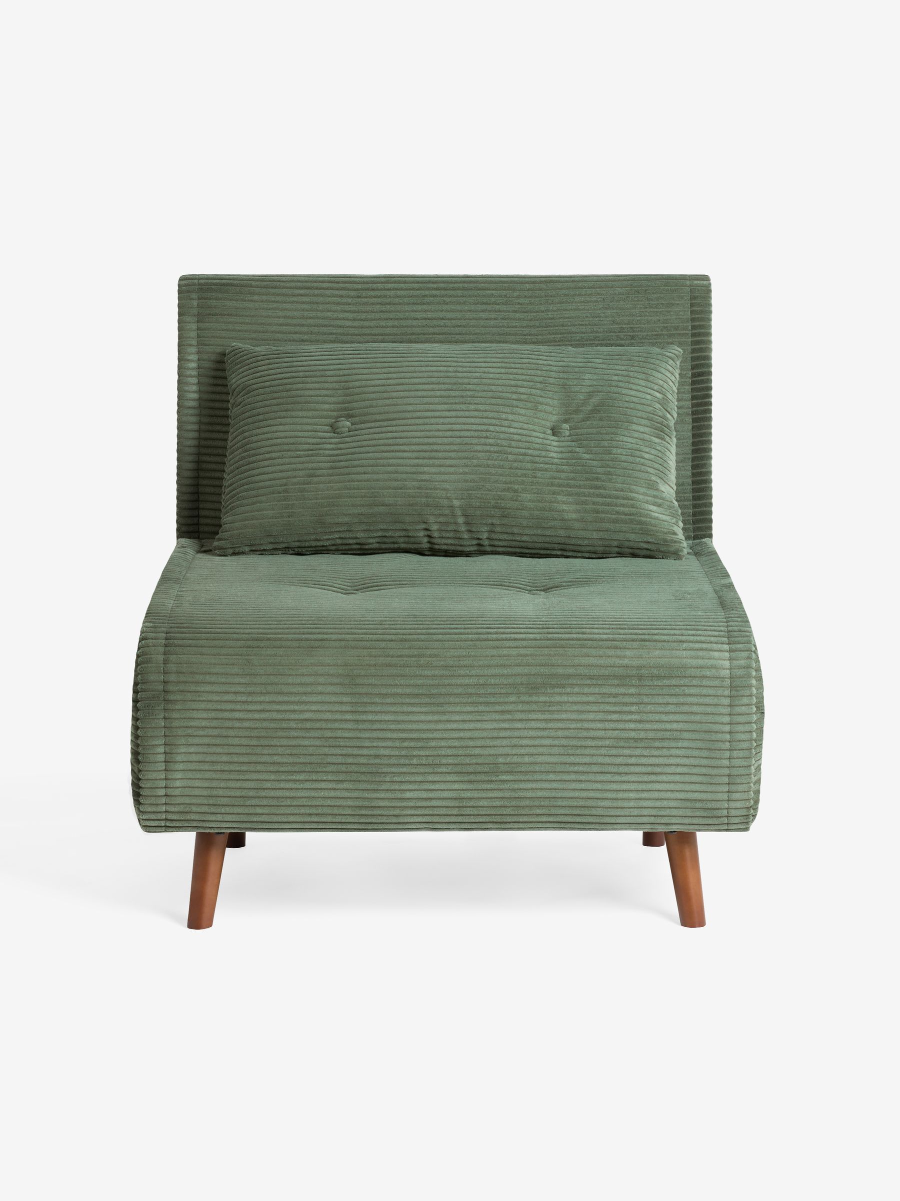 Haru Single 1 Seater Sofa Bed in Olive Green Corduroy - Image 5 of 6