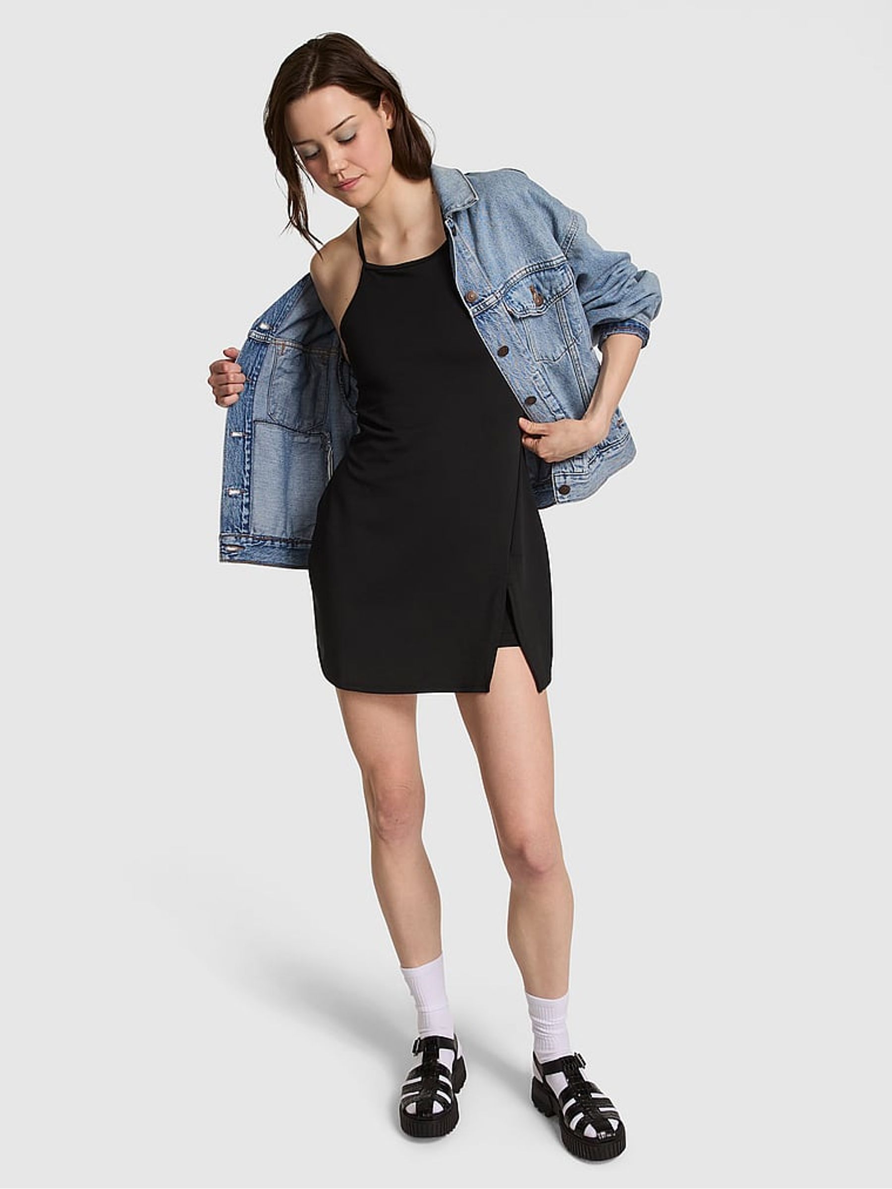 Black Mini Relay High Neck Dress - Image 1 of 2