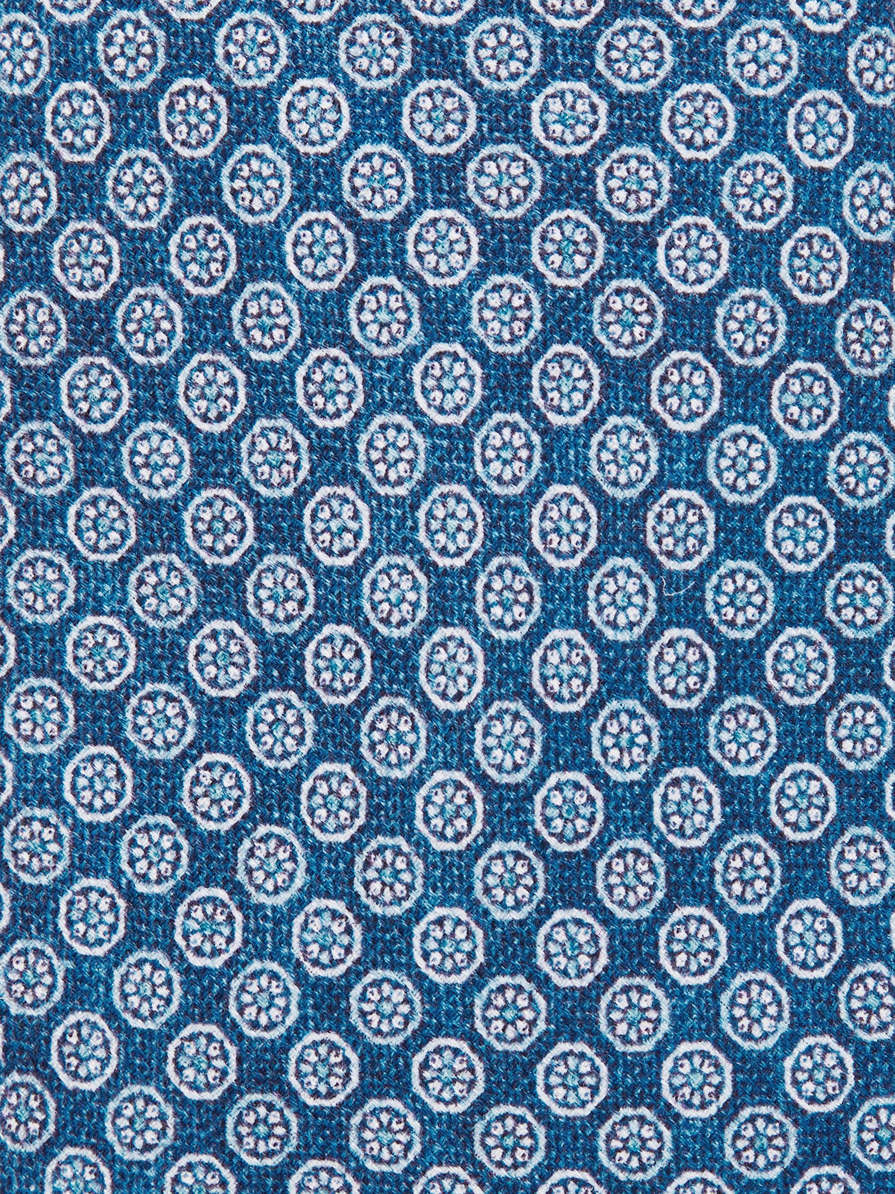 Silk Medallion-Print Tie in Navy - Image 1 of 5