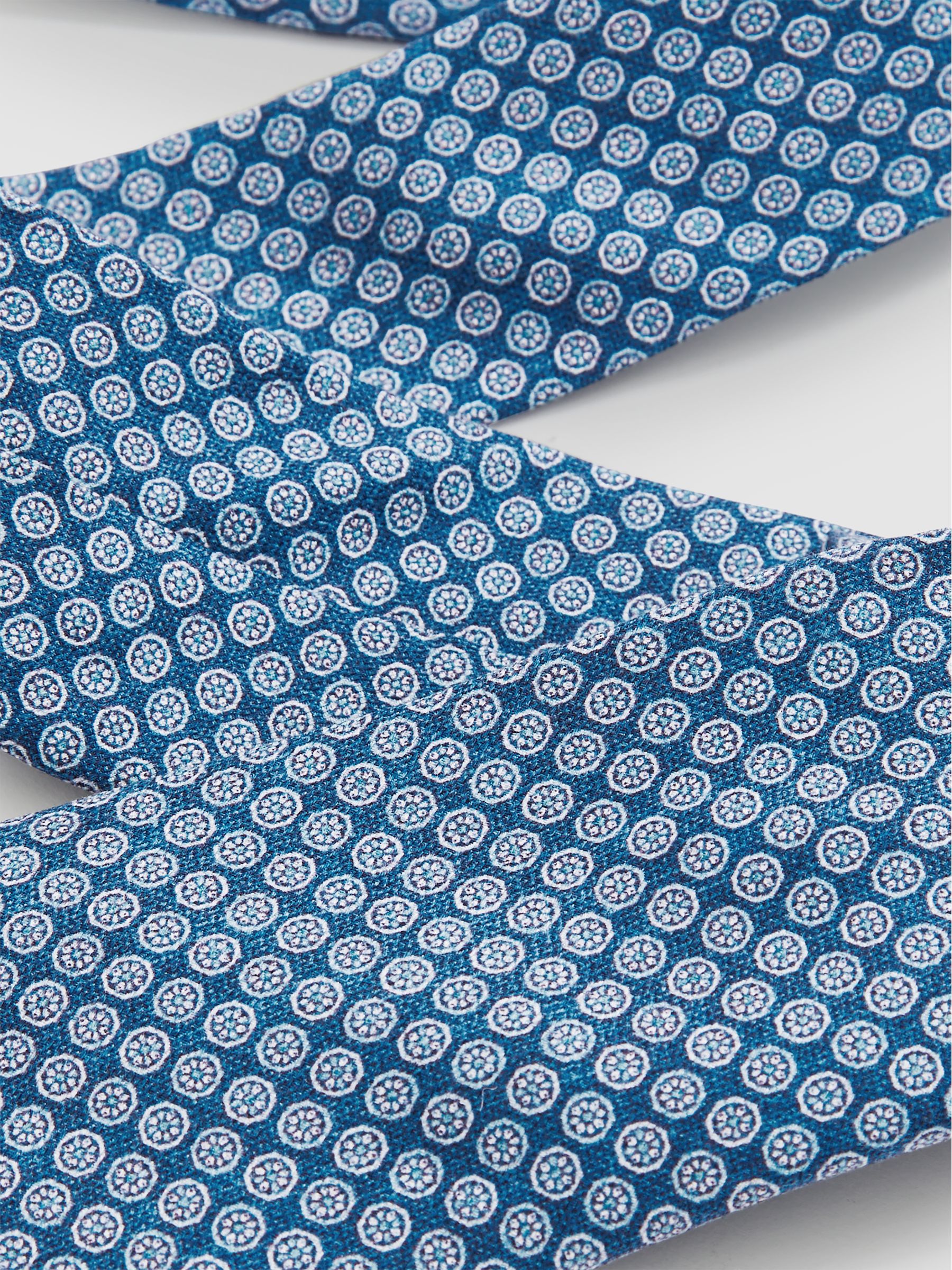 Silk Medallion-Print Tie in Navy - Image 4 of 5